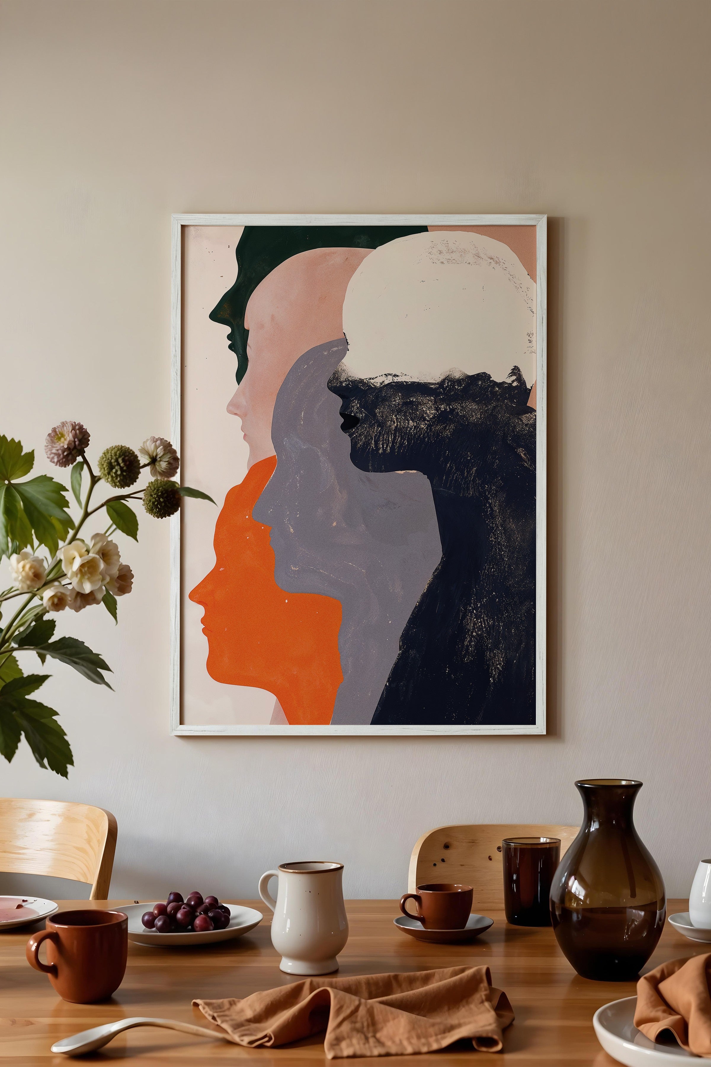 Duvar Tablosu, Beyaz Çerçeveli Tablo ve Poster, Ritüel Serisi, Maximalist Tablo, NO:115192