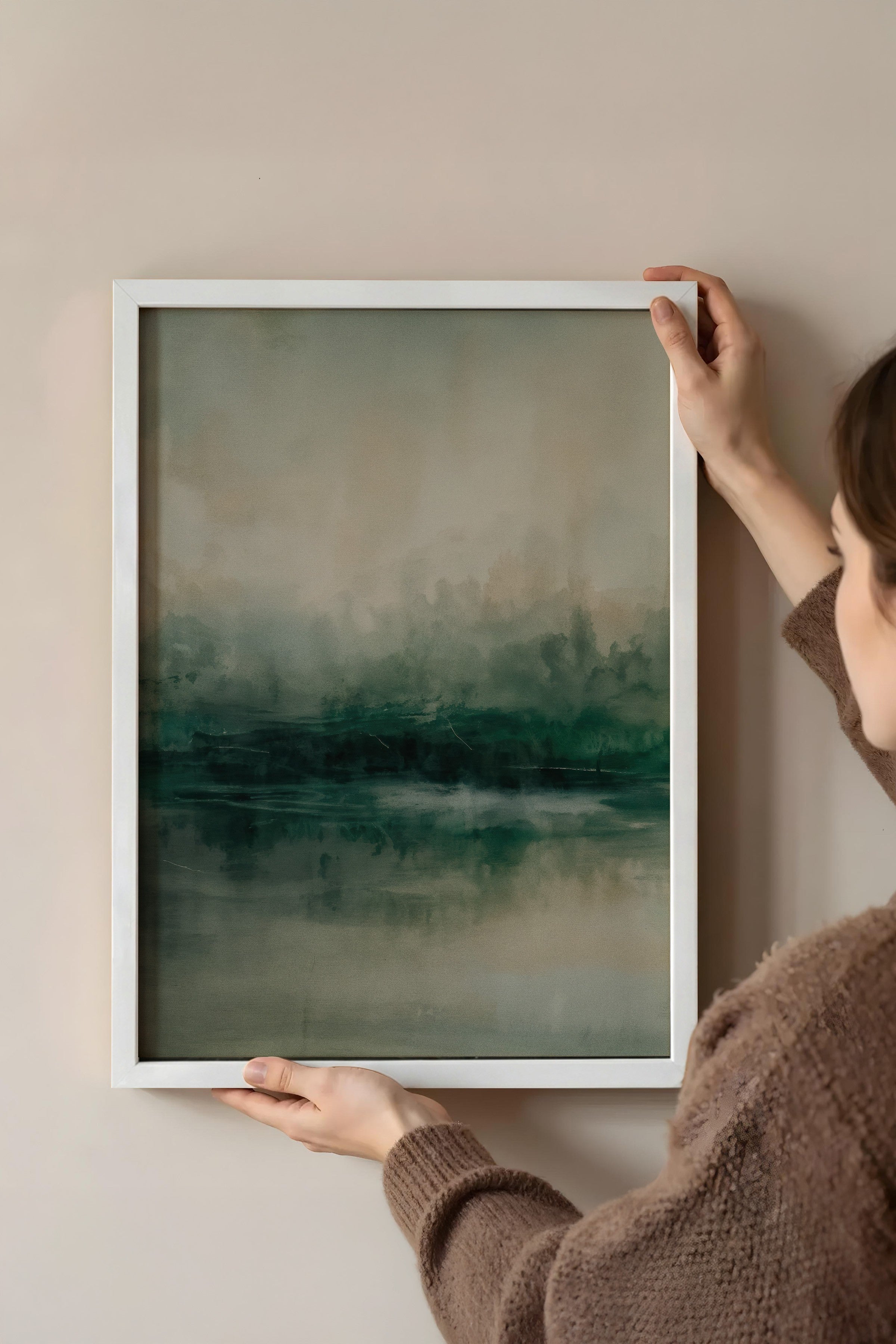 Duvar Tablosu, Beyaz Çerçeveli Tablo ve Poster, Ritüel Serisi, Yağlıboya Tablo, NO:115220