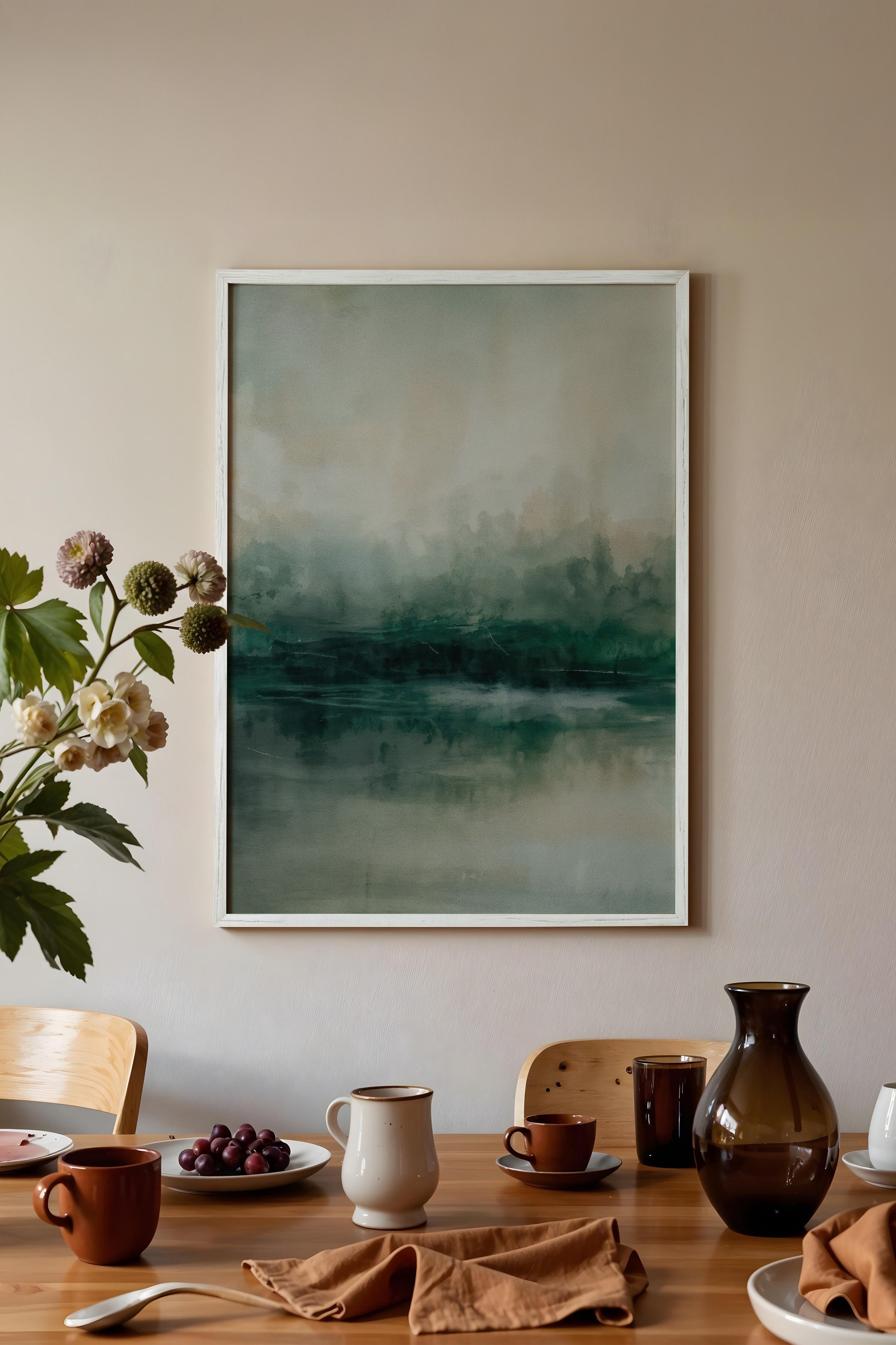 Duvar Tablosu, Beyaz Çerçeveli Tablo ve Poster, Ritüel Serisi, Yağlıboya Tablo, NO:115220