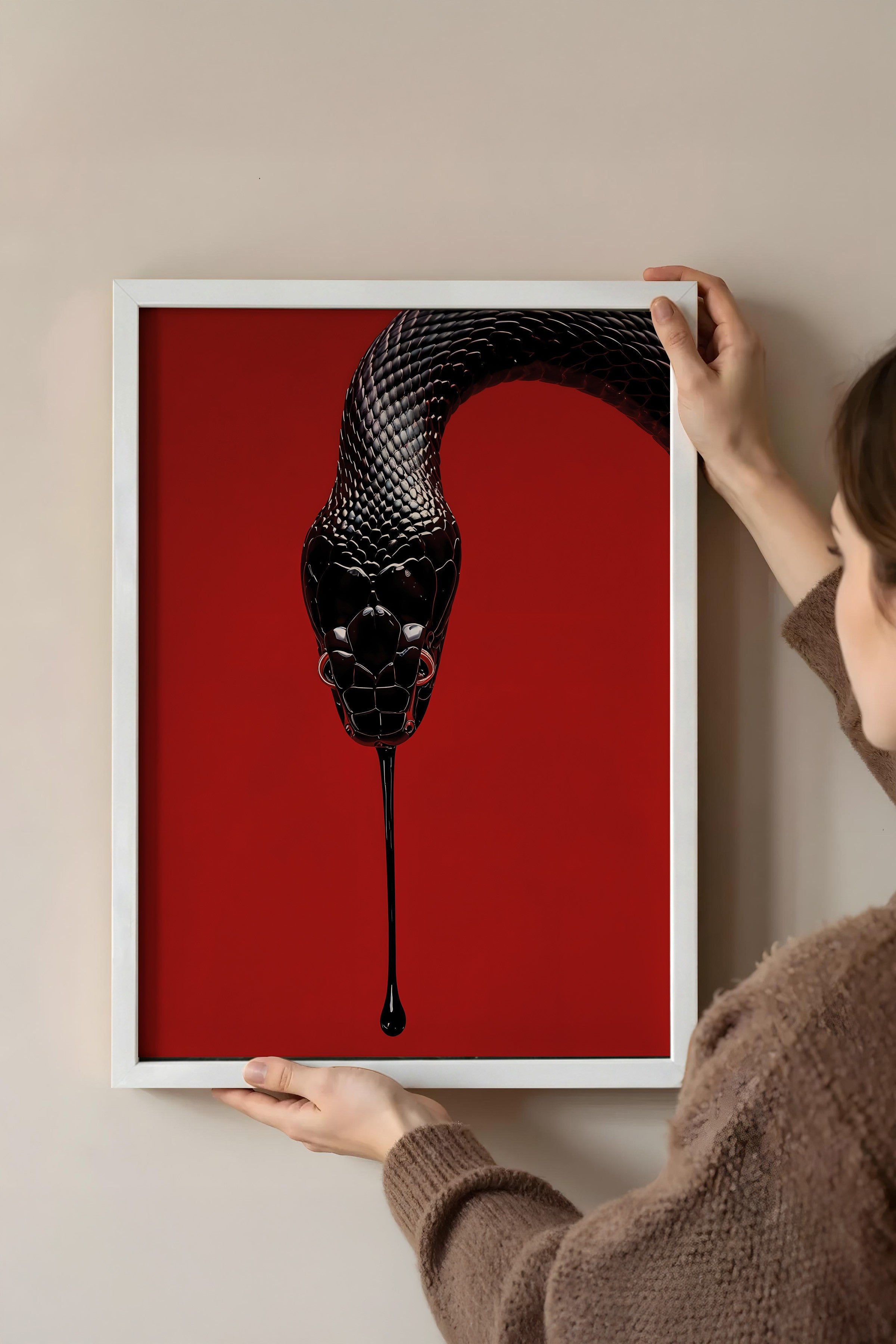 Duvar Tablosu, Beyaz Çerçeveli Tablo ve Poster, Ritüel Serisi, Yılan Tablo, NO:115276