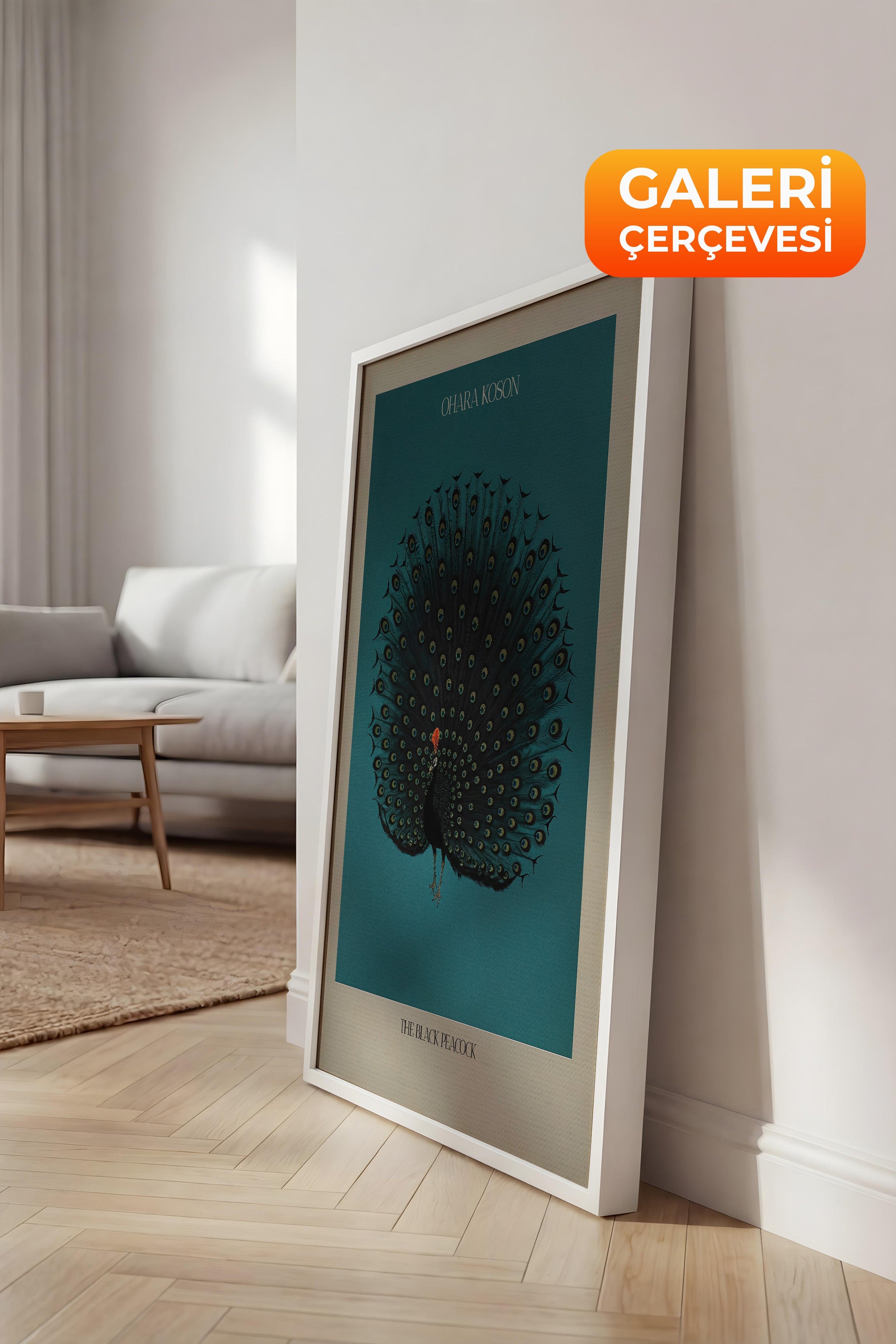 Duvar Tablosu, Lüks Beyaz Çerçeveli Kanvas Tablo, Ritüel Serisi, Kuş Tablo, NO:115211
