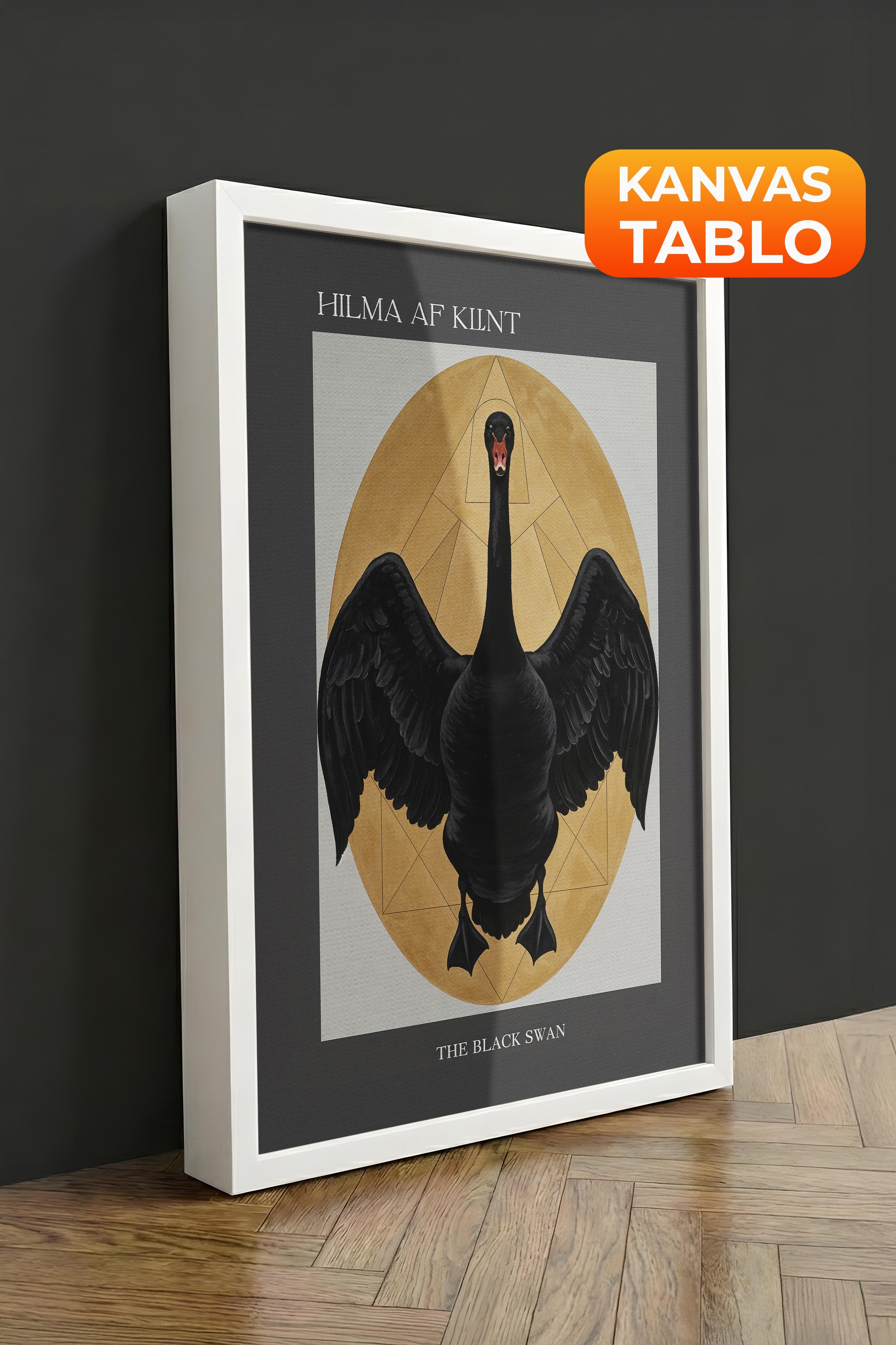 Duvar Tablosu, Lüks Beyaz Çerçeveli Kanvas Tablo, Ritüel Serisi, Kuş Tablo, NO:115216