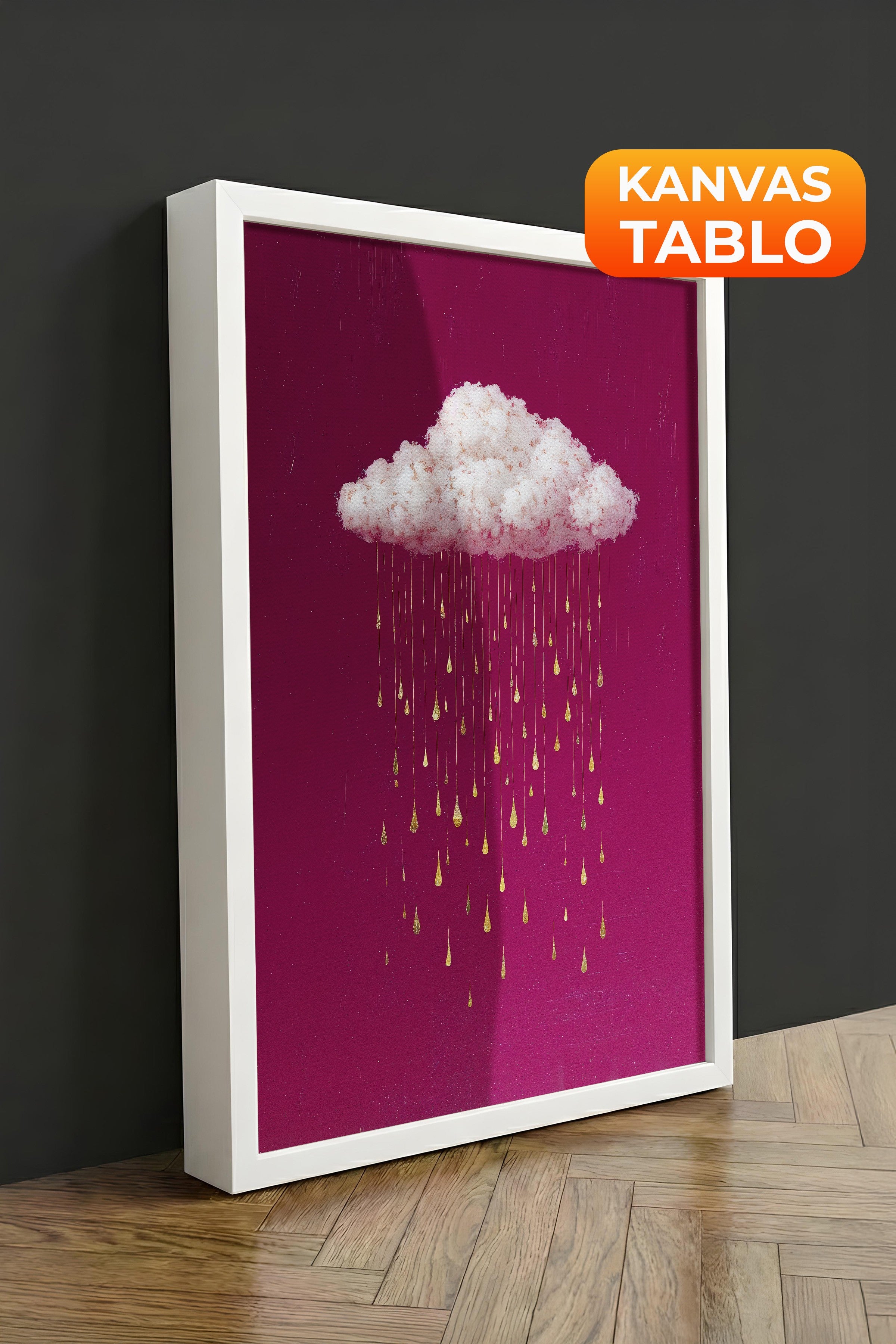 Duvar Tablosu, Lüks Beyaz Çerçeveli Kanvas Tablo, Ritüel Serisi, Kuş Tablo, NO:115233