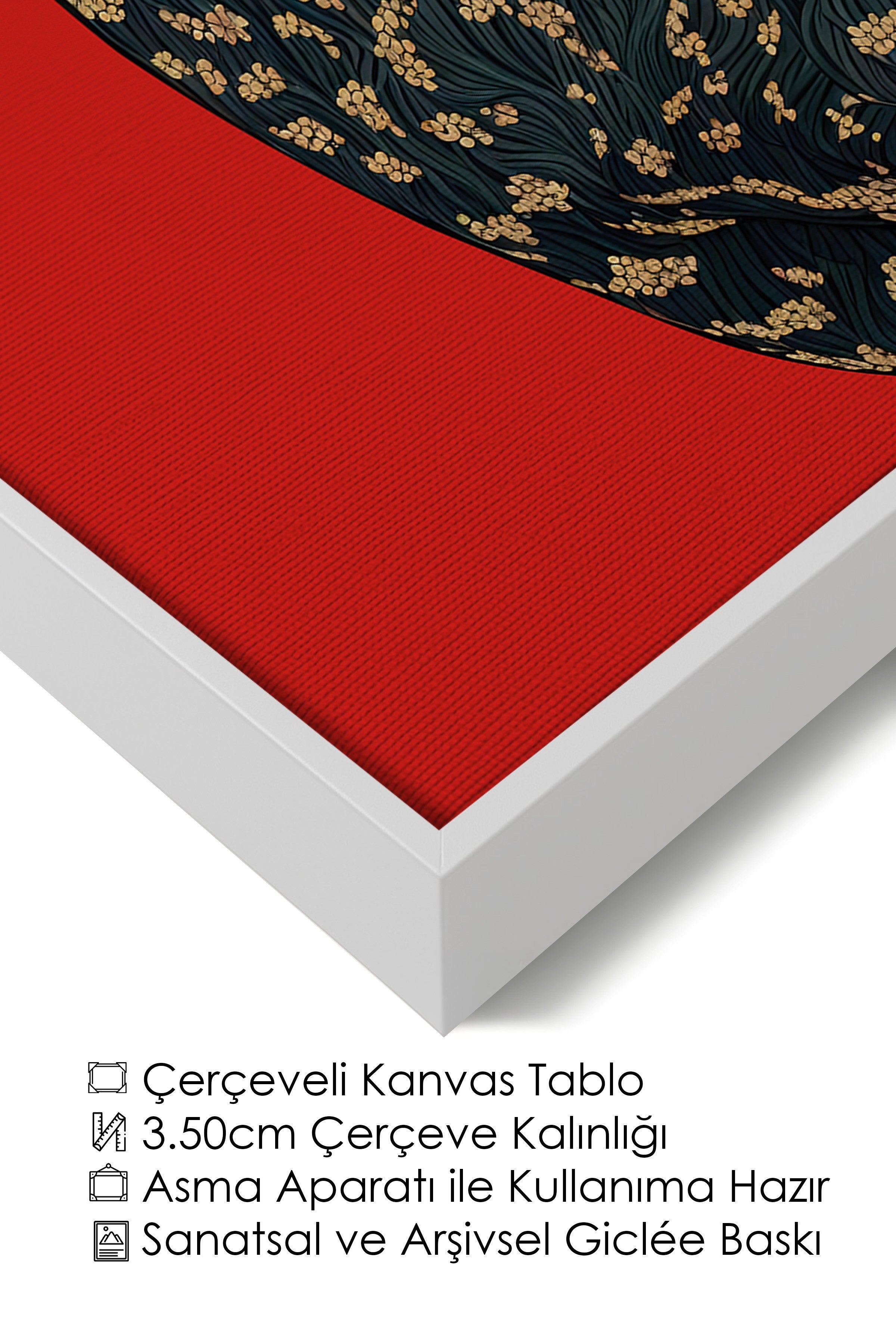 Duvar Tablosu, Lüks Beyaz Çerçeveli Kanvas Tablo, Ritüel Serisi, Leopar Tablo, NO:115272