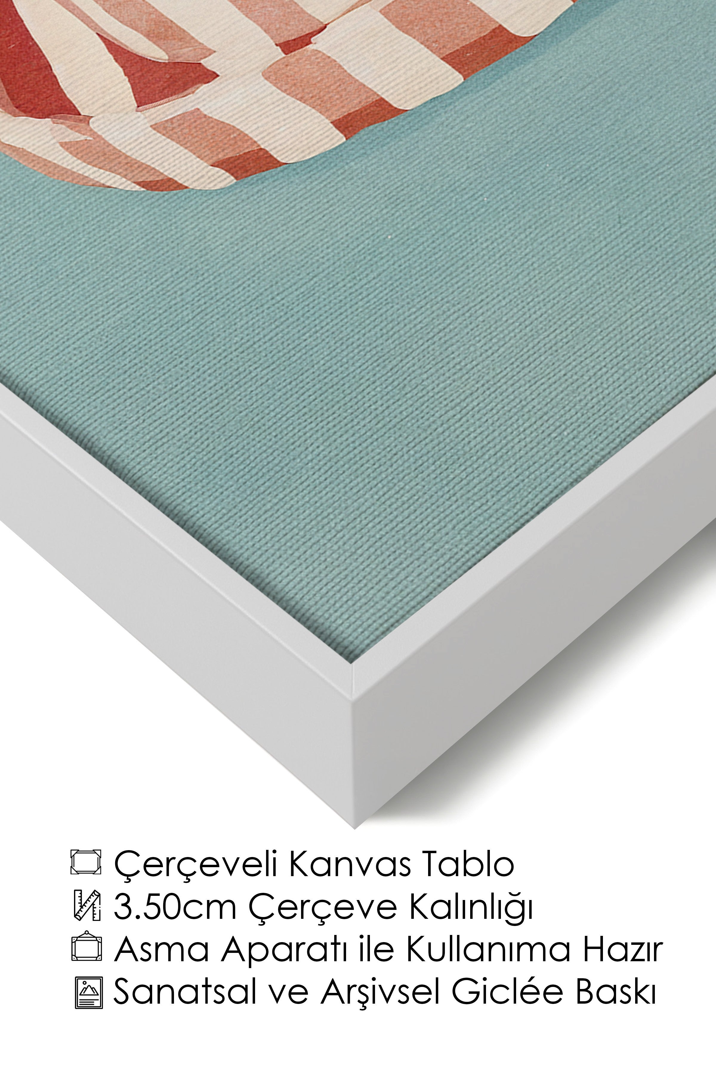 Duvar Tablosu, Lüks Beyaz Çerçeveli Kanvas Tablo, Ritüel Serisi, Maximalist Tablo, NO:115193