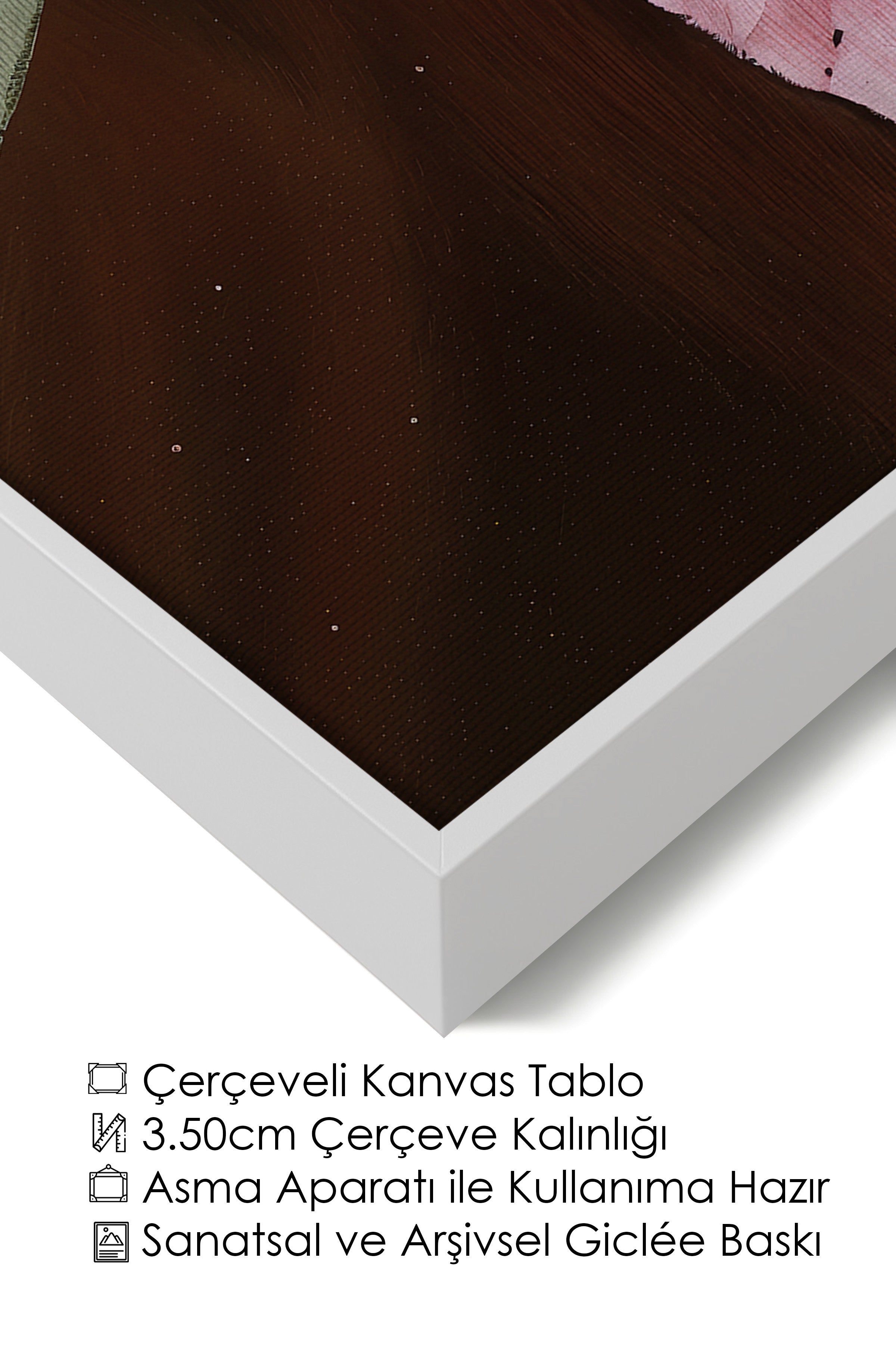 Duvar Tablosu, Lüks Beyaz Çerçeveli Kanvas Tablo, Ritüel Serisi, Maximalist Tablo, NO:115194