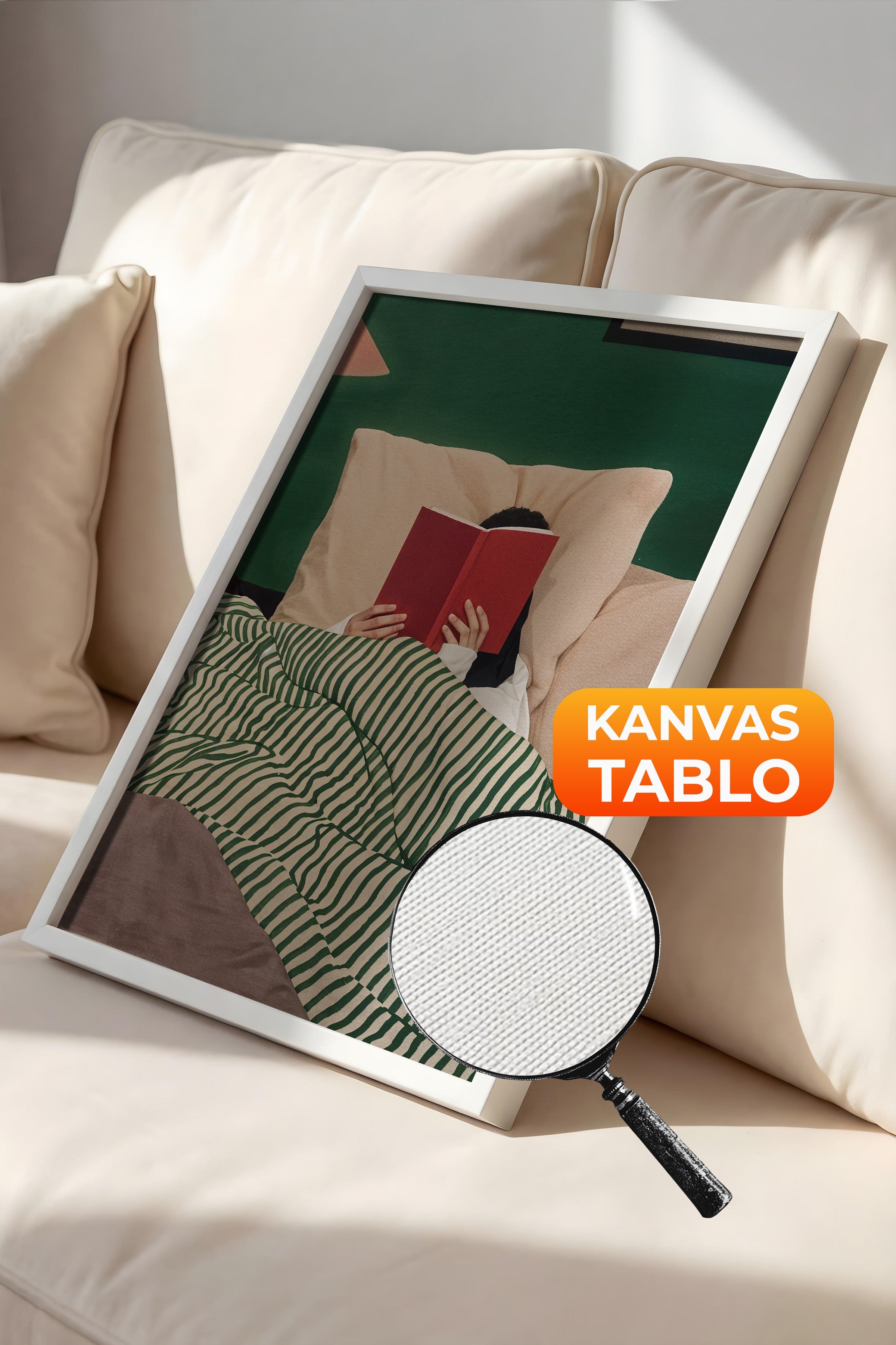 Duvar Tablosu, Lüks Beyaz Çerçeveli Kanvas Tablo, Ritüel Serisi, Maximalist Tablo, NO:115195
