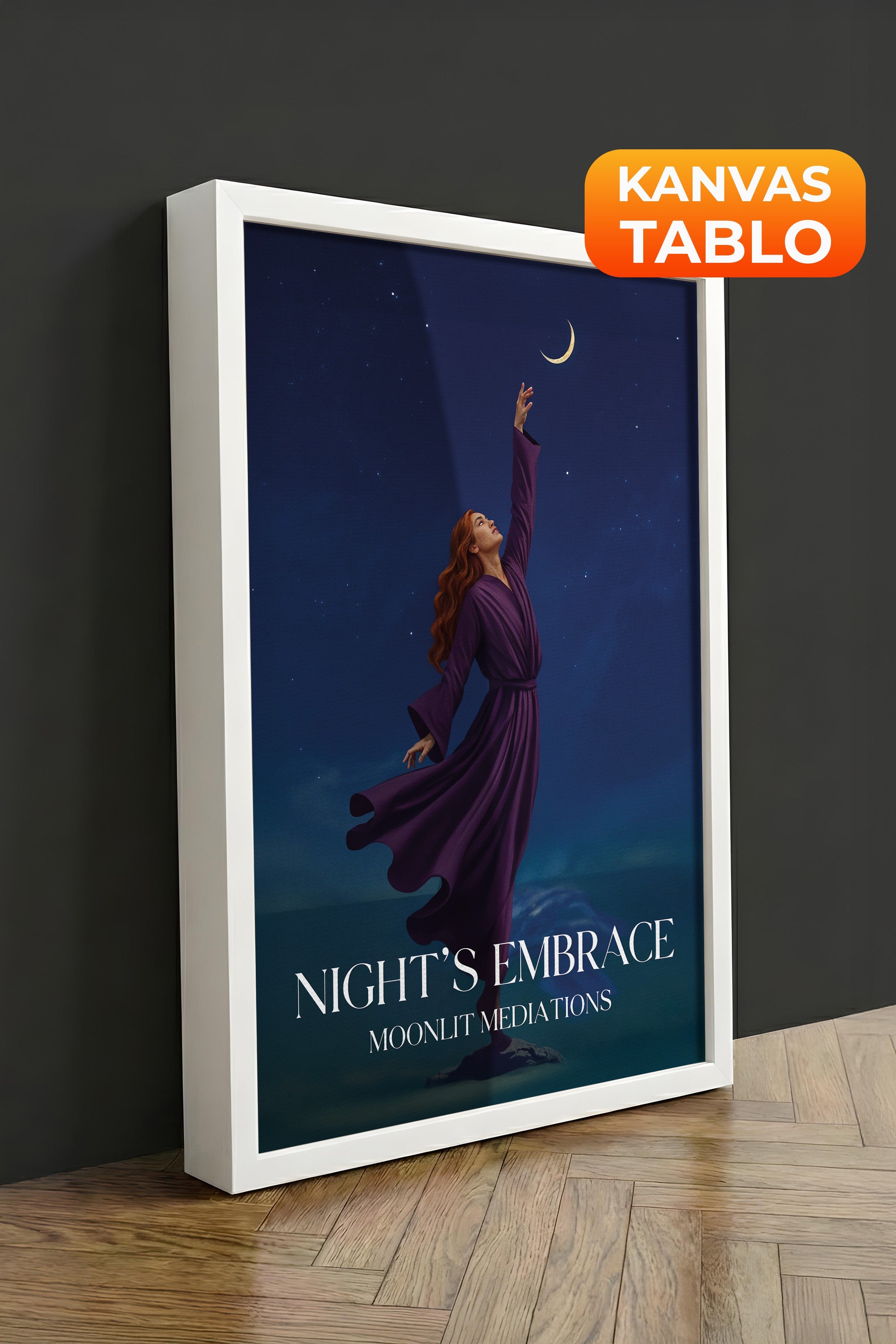 Duvar Tablosu, Lüks Beyaz Çerçeveli Kanvas Tablo, Ritüel Serisi, Maximalist Tablo, NO:115201