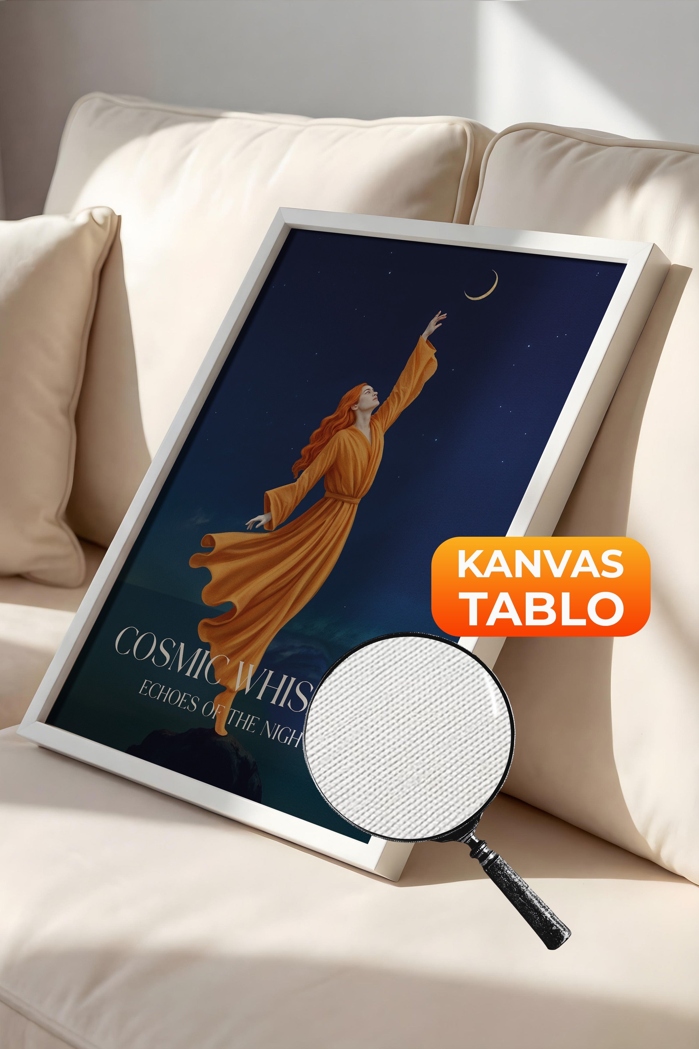 Duvar Tablosu, Lüks Beyaz Çerçeveli Kanvas Tablo, Ritüel Serisi, NO:115229