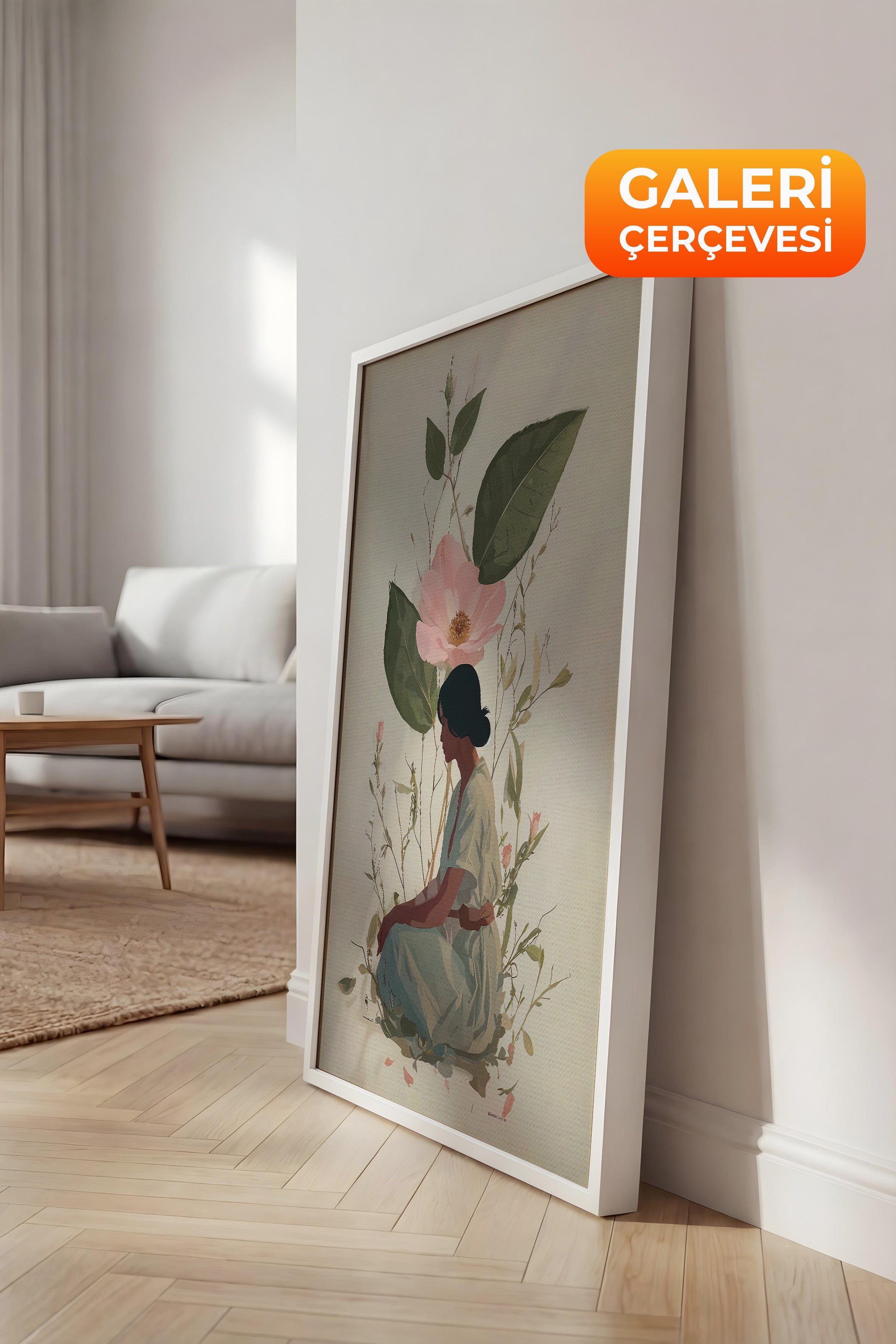 Duvar Tablosu, Lüks Beyaz Çerçeveli Kanvas Tablo, Ritüel Serisi, NO:115240