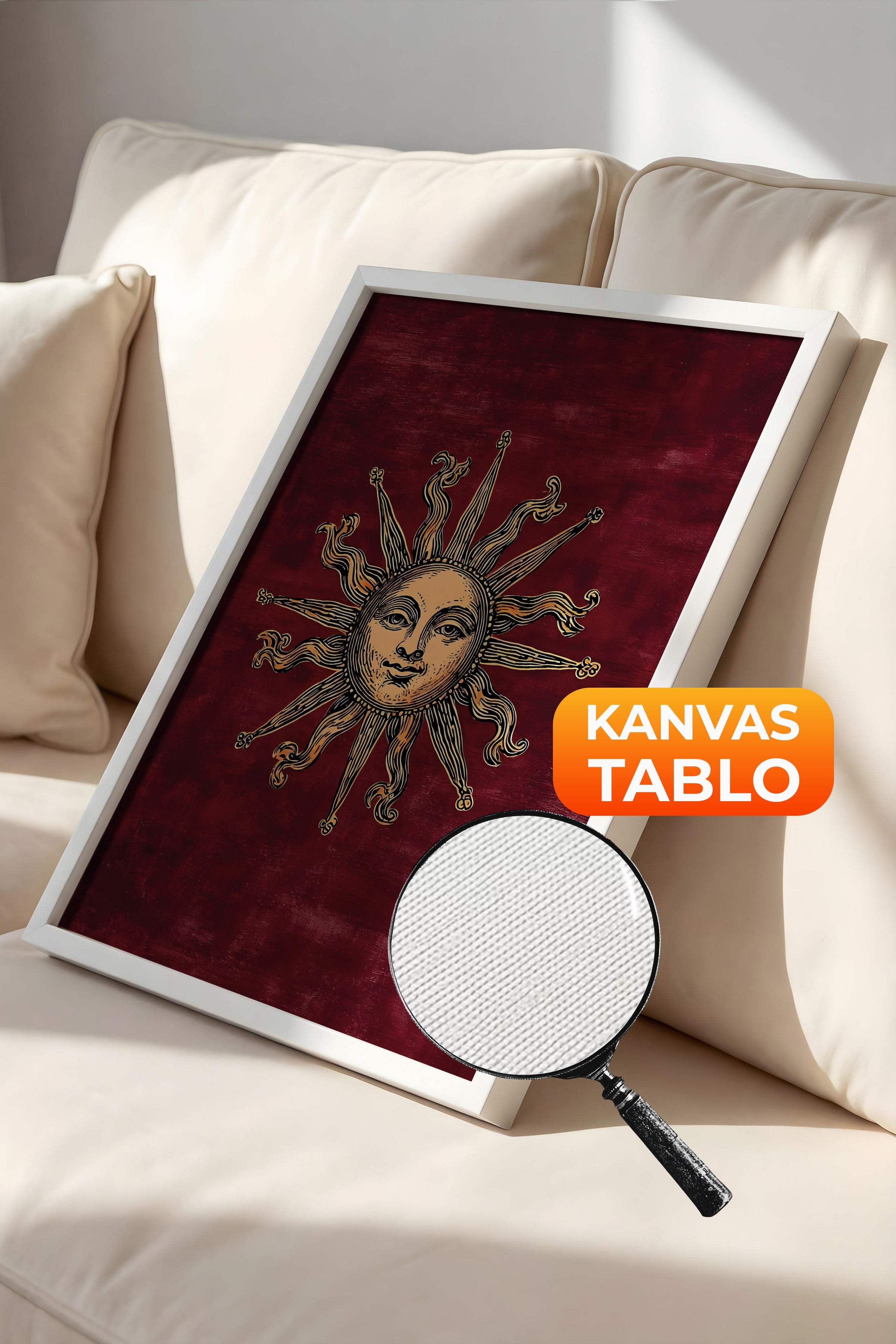 Duvar Tablosu, Lüks Beyaz Çerçeveli Kanvas Tablo, Ritüel Serisi, NO:115256