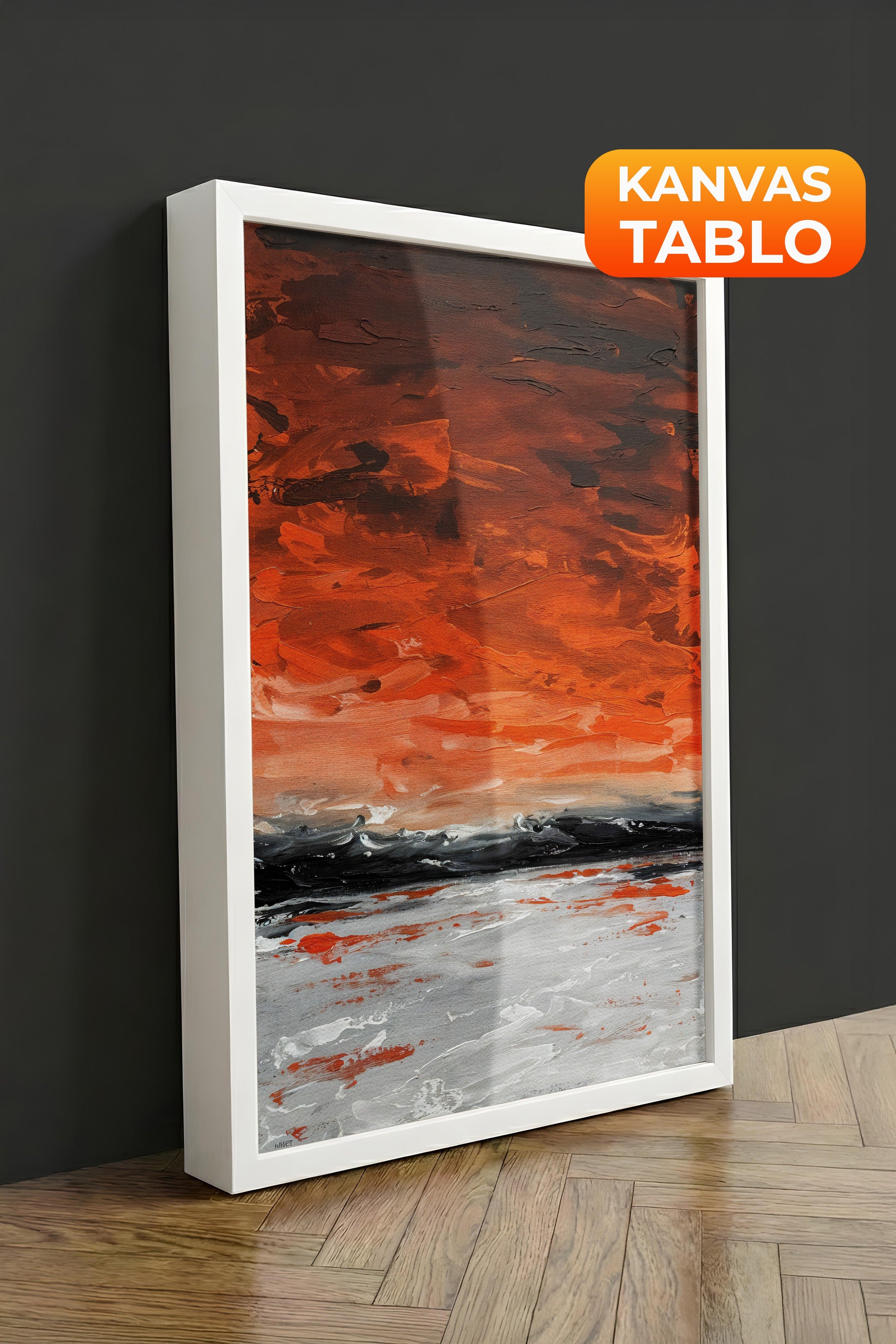 Duvar Tablosu, Lüks Beyaz Çerçeveli Kanvas Tablo, Ritüel Serisi, Yağlıboya Tablo, NO:115217