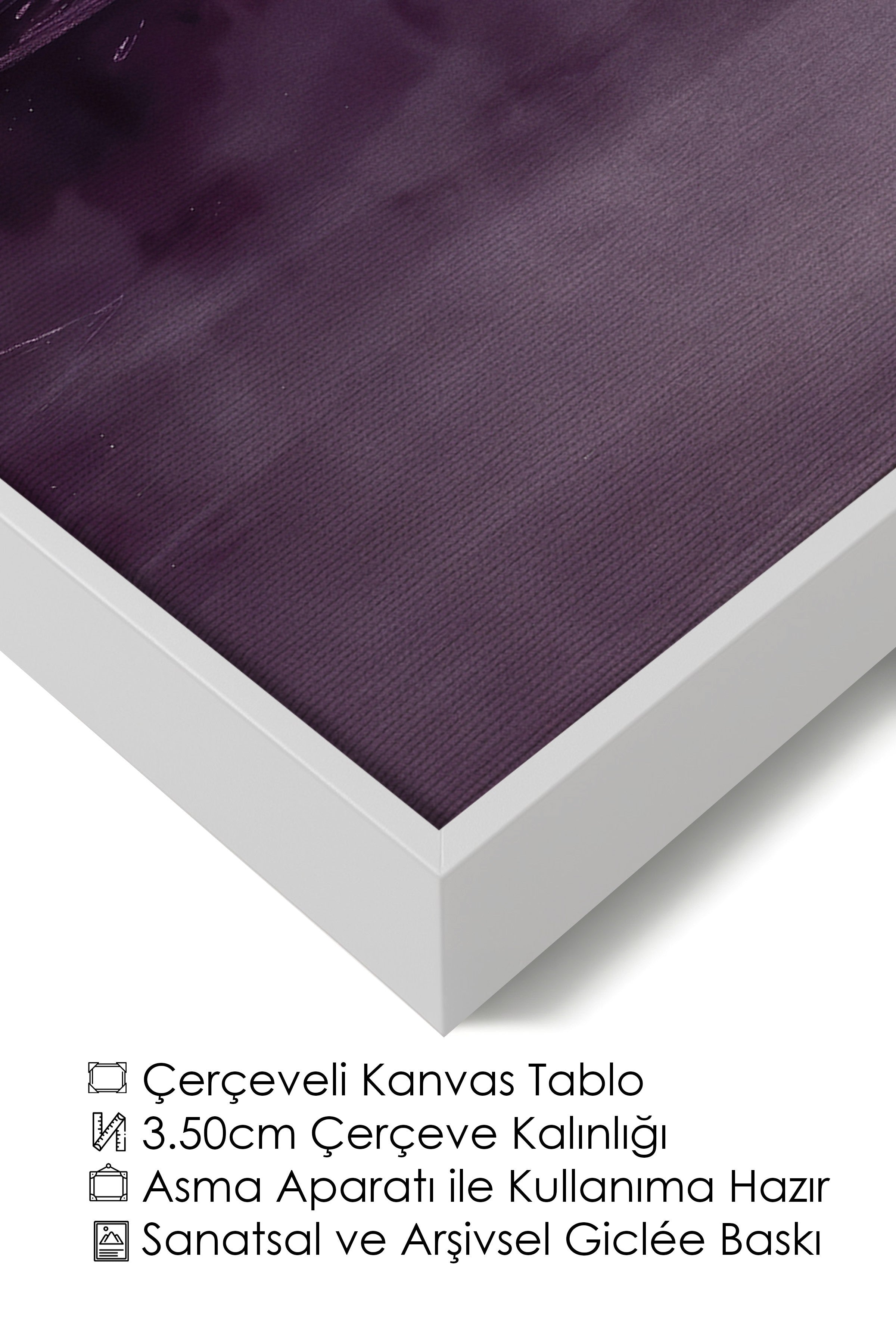 Duvar Tablosu, Lüks Beyaz Çerçeveli Kanvas Tablo, Ritüel Serisi, Yağlıboya Tablo, NO:115219