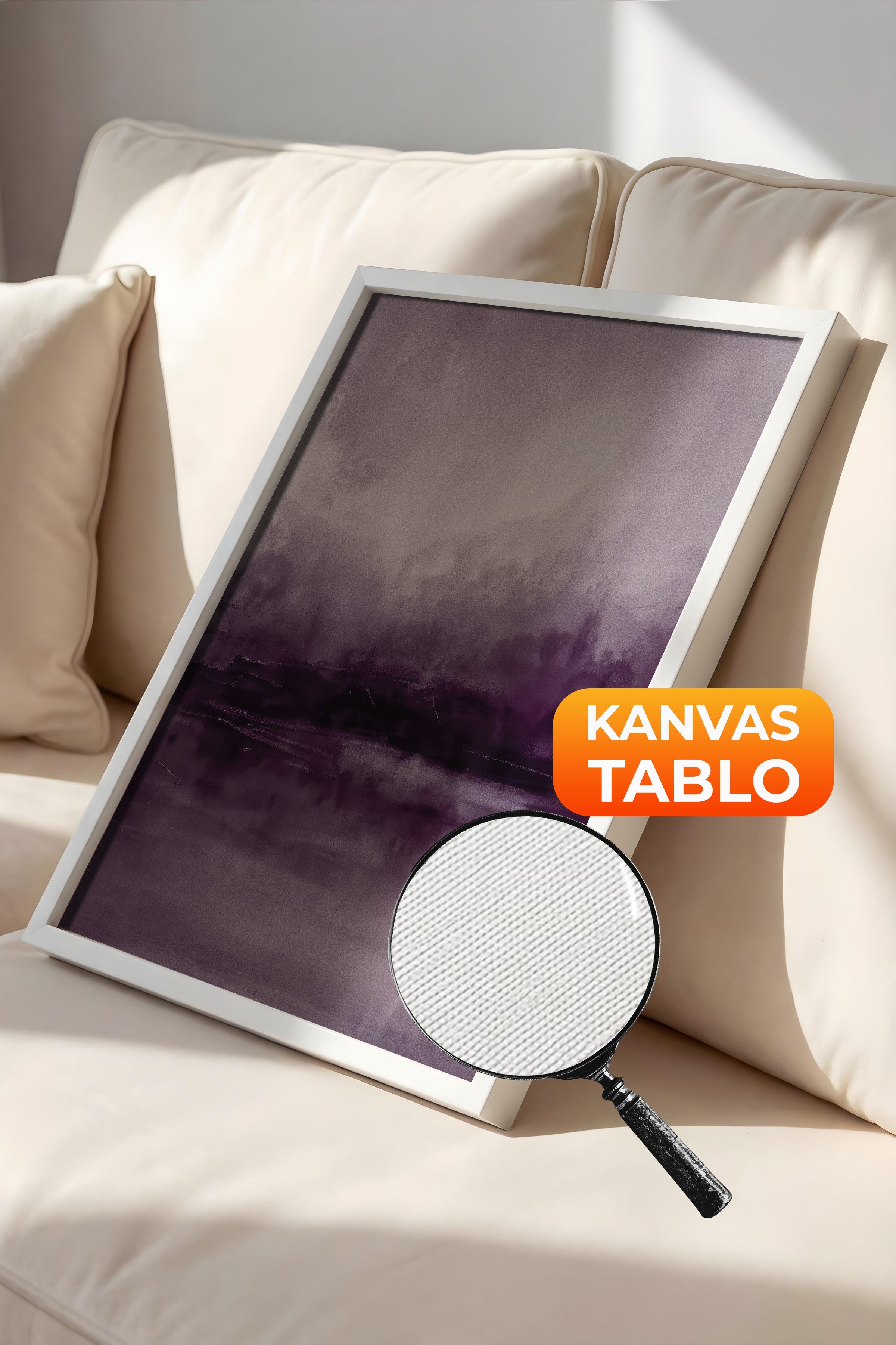 Duvar Tablosu, Lüks Beyaz Çerçeveli Kanvas Tablo, Ritüel Serisi, Yağlıboya Tablo, NO:115219