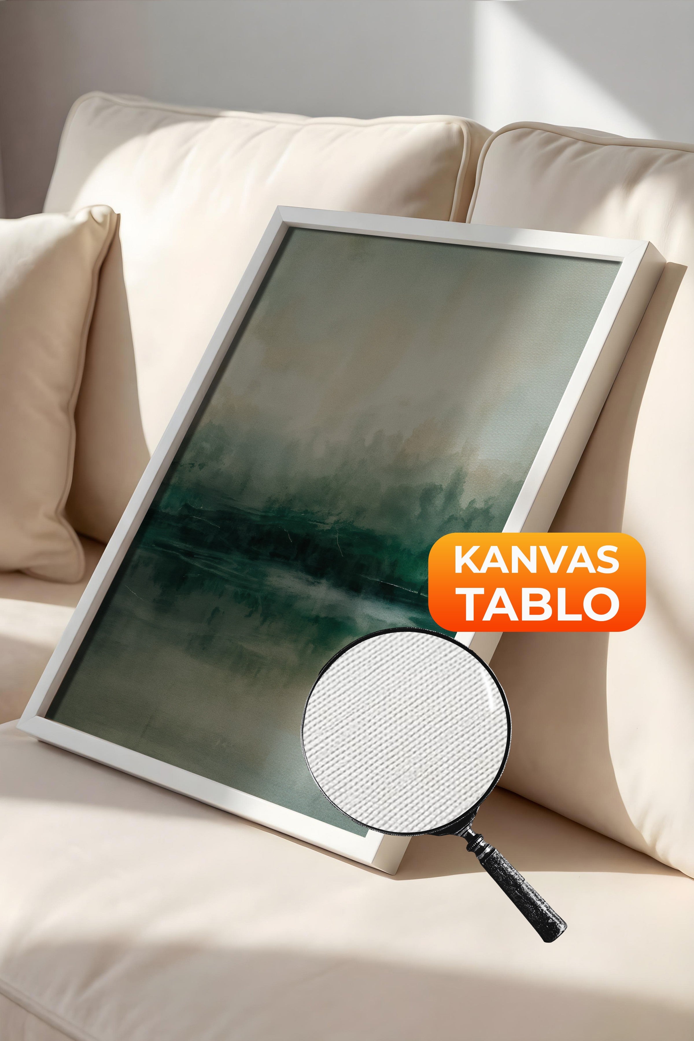 Duvar Tablosu, Lüks Beyaz Çerçeveli Kanvas Tablo, Ritüel Serisi, Yağlıboya Tablo, NO:115220