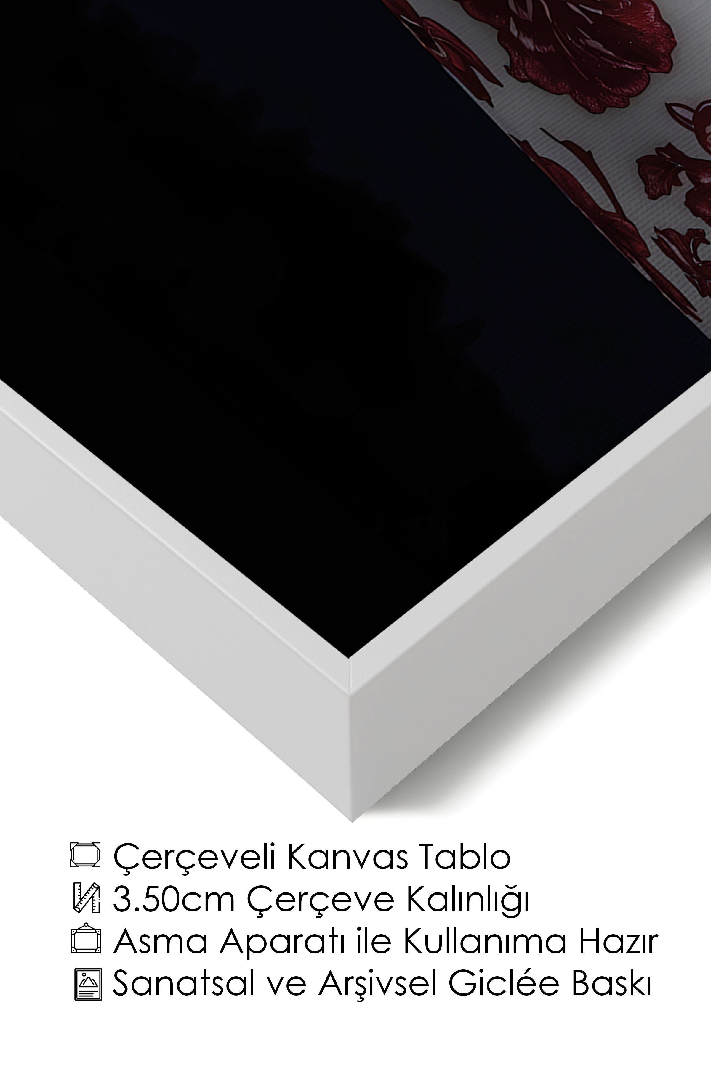 Duvar Tablosu, Lüks Beyaz Çerçeveli Kanvas Tablo, Ritüel Serisi, Zürafa Tablo, NO:115258