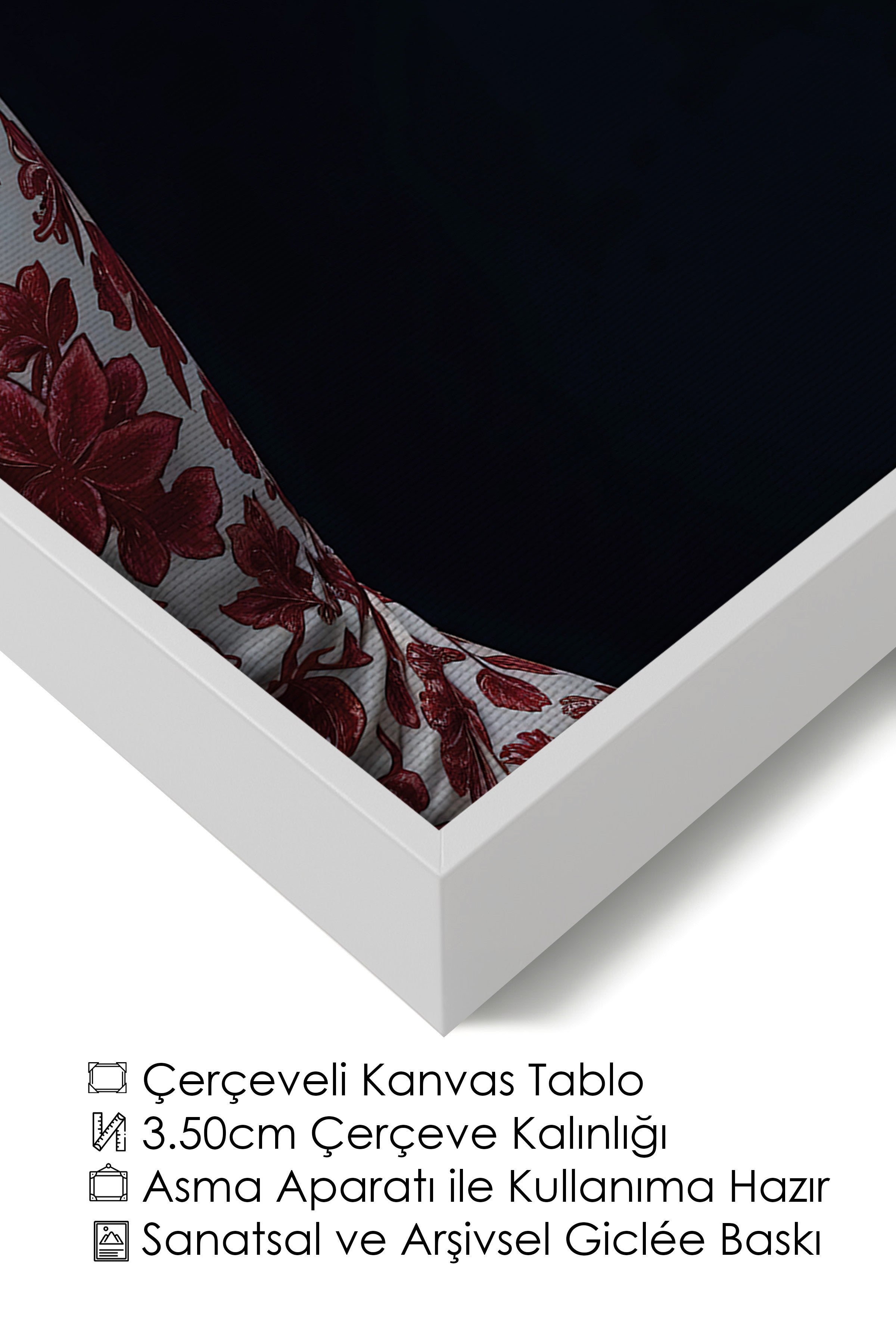 Duvar Tablosu, Lüks Beyaz Çerçeveli Kanvas Tablo, Ritüel Serisi, Zürafa Tablo, NO:115260