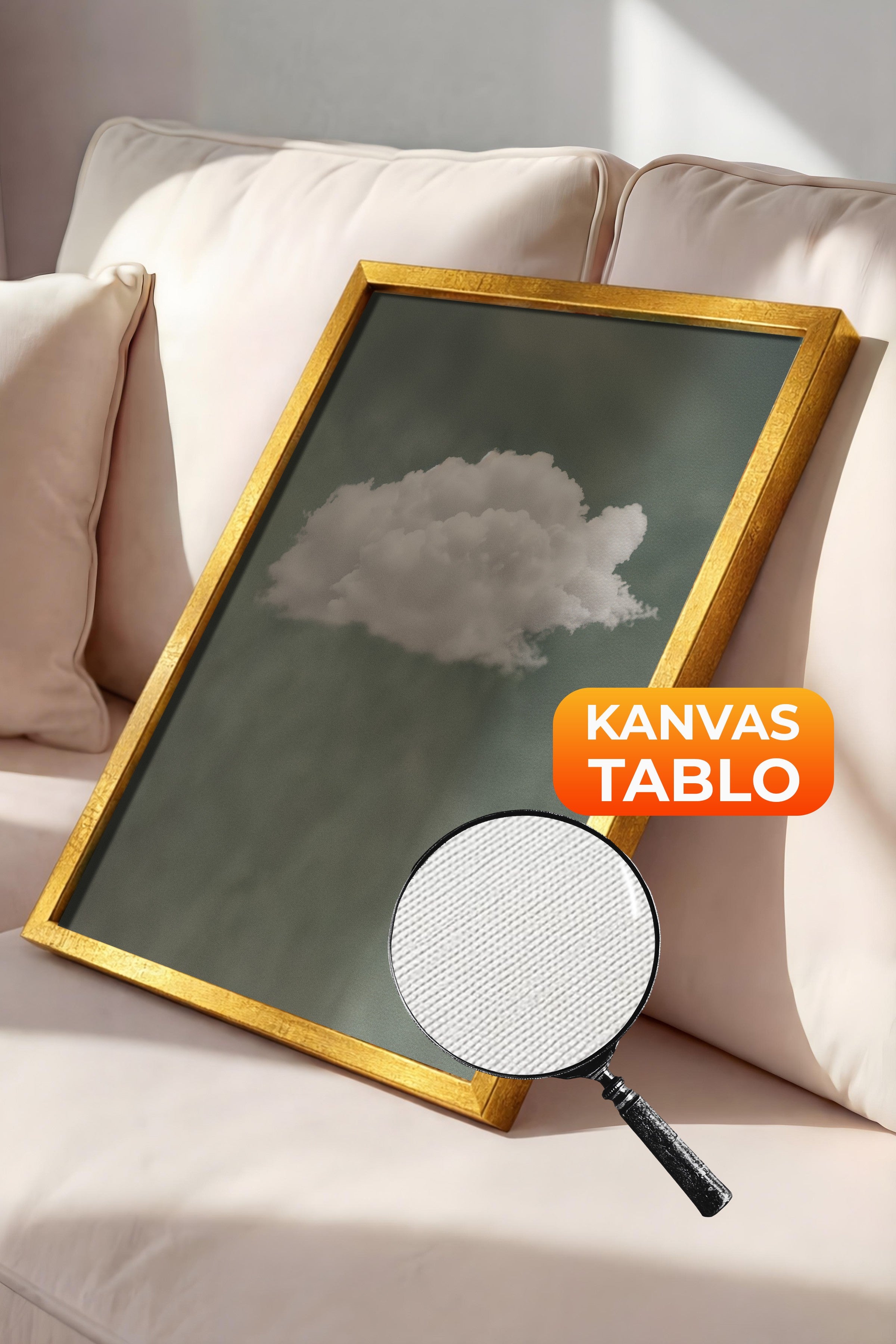 Duvar Tablosu, Lüks Gold Çerçeveli Kanvas Tablo, Ritüel Serisi, Bulut Tablo, NO:115205