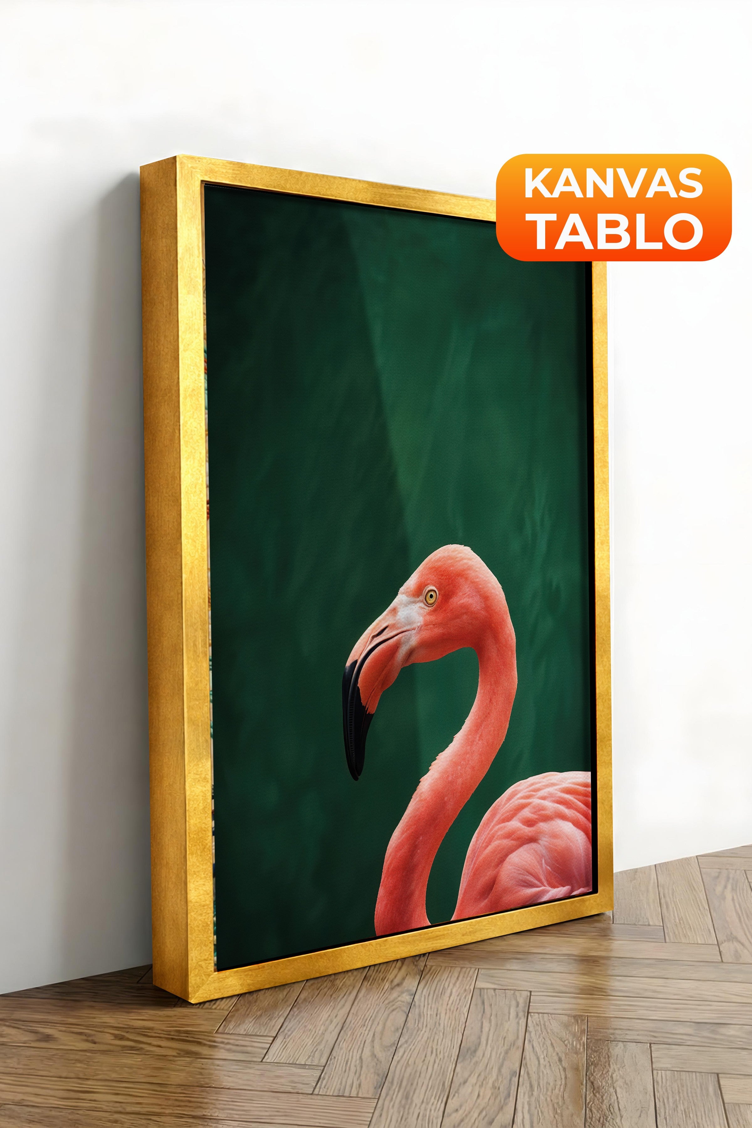 Duvar Tablosu, Lüks Gold Çerçeveli Kanvas Tablo, Ritüel Serisi, Kuş Tablo, NO:115198