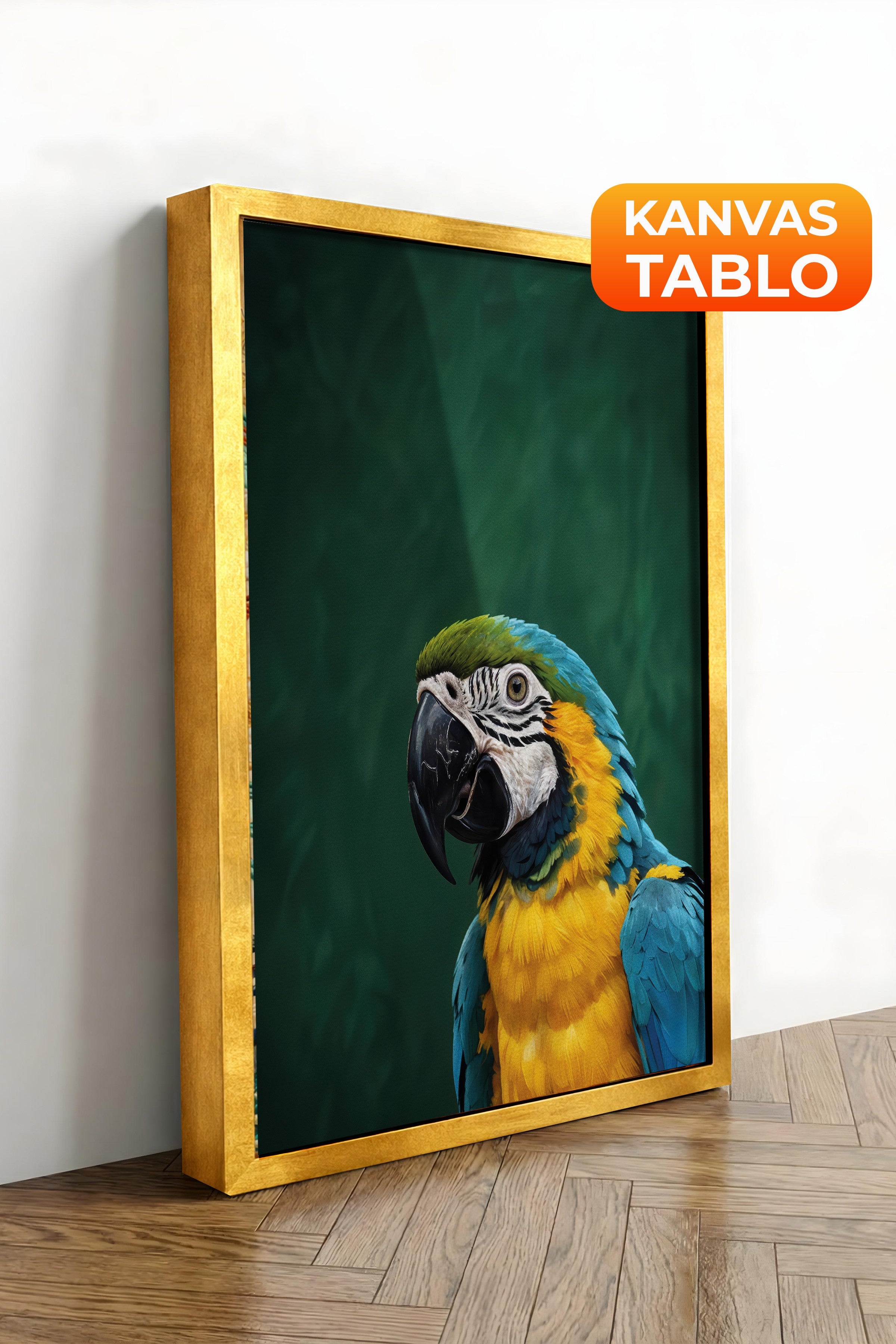 Duvar Tablosu, Lüks Gold Çerçeveli Kanvas Tablo, Ritüel Serisi, Kuş Tablo, NO:115207