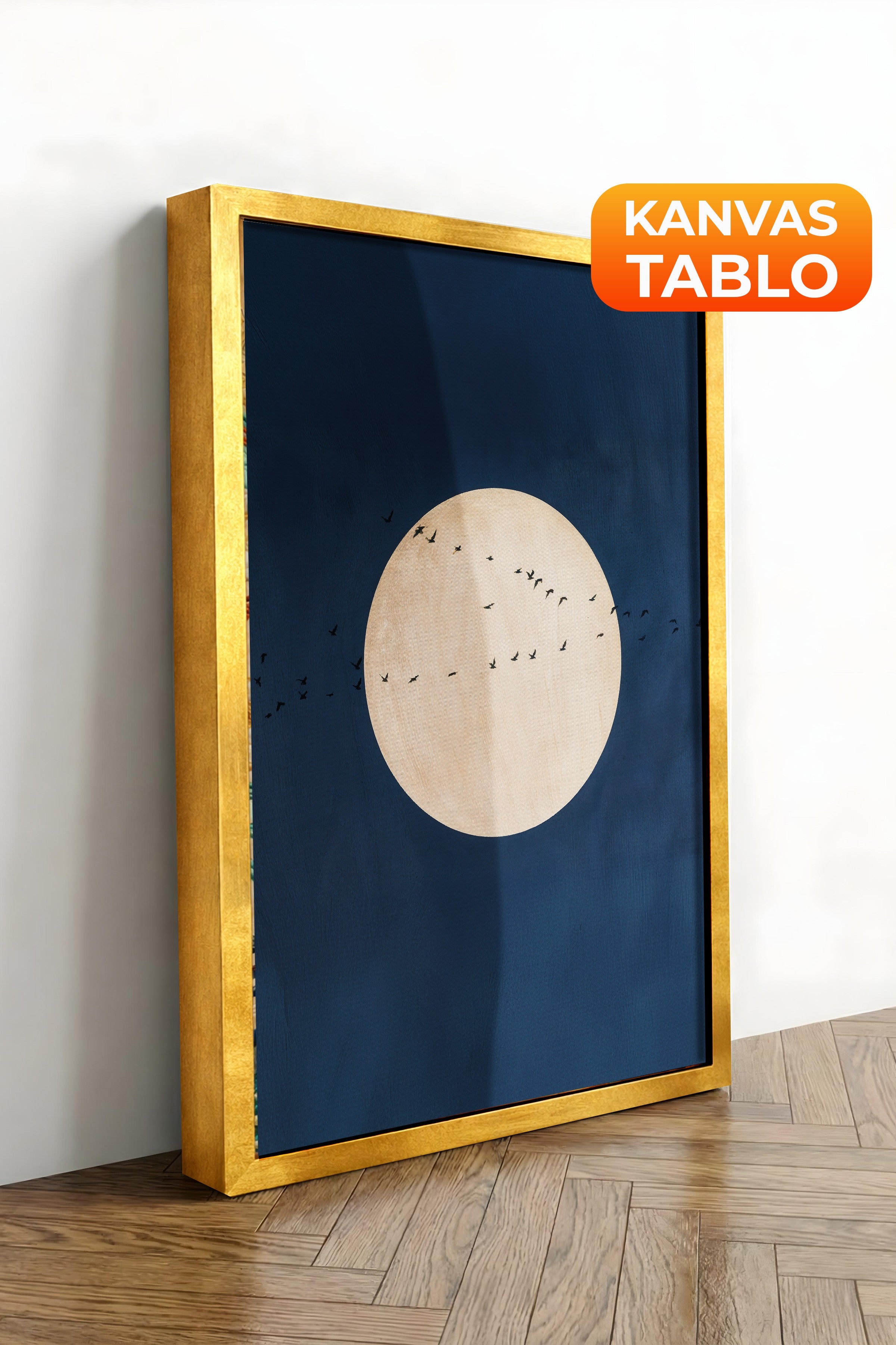 Duvar Tablosu, Lüks Gold Çerçeveli Kanvas Tablo, Ritüel Serisi, Kuş Tablo, NO:115212