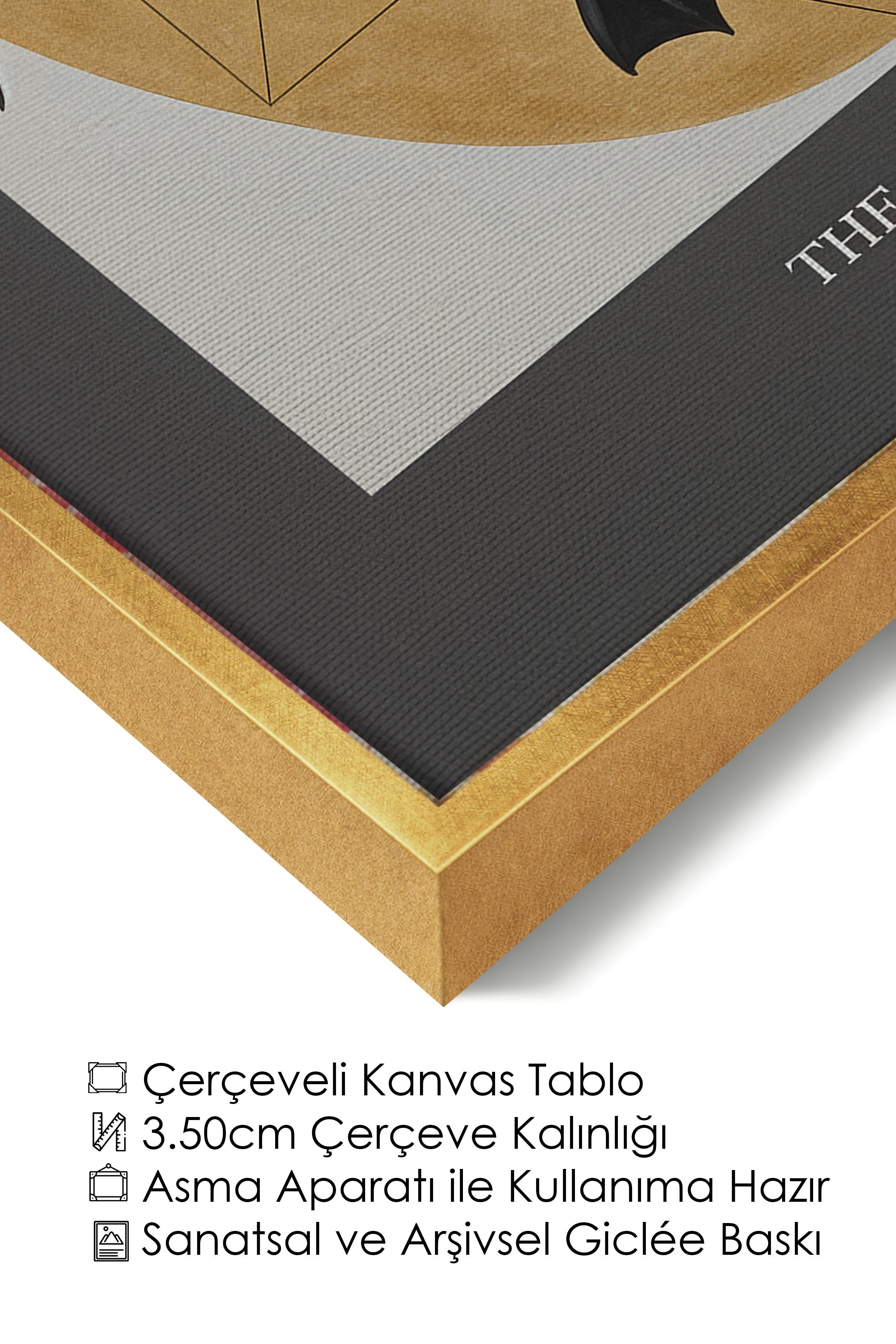 Duvar Tablosu, Lüks Gold Çerçeveli Kanvas Tablo, Ritüel Serisi, Kuş Tablo, NO:115216