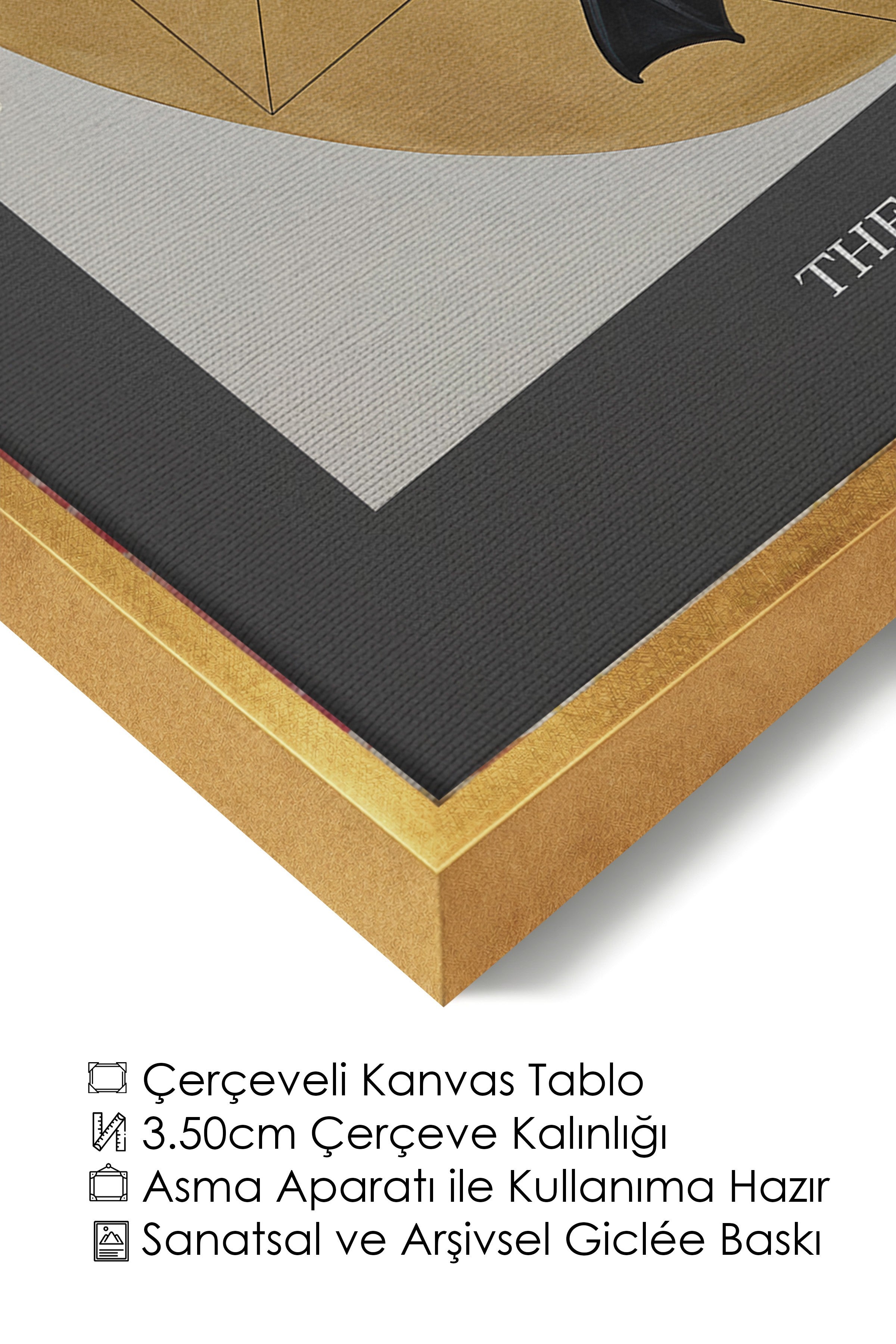 Duvar Tablosu, Lüks Gold Çerçeveli Kanvas Tablo, Ritüel Serisi, Kuş Tablo, NO:115230
