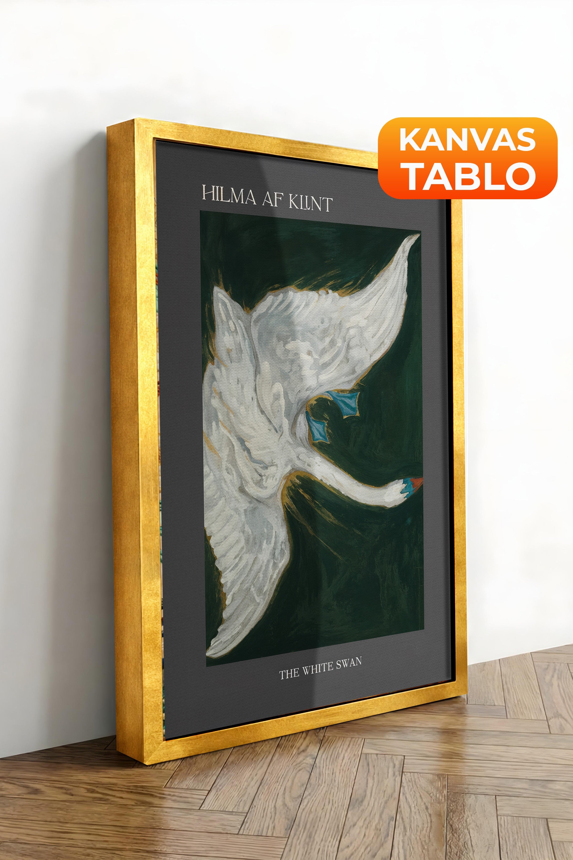 Duvar Tablosu, Lüks Gold Çerçeveli Kanvas Tablo, Ritüel Serisi, Kuş Tablo, NO:115232