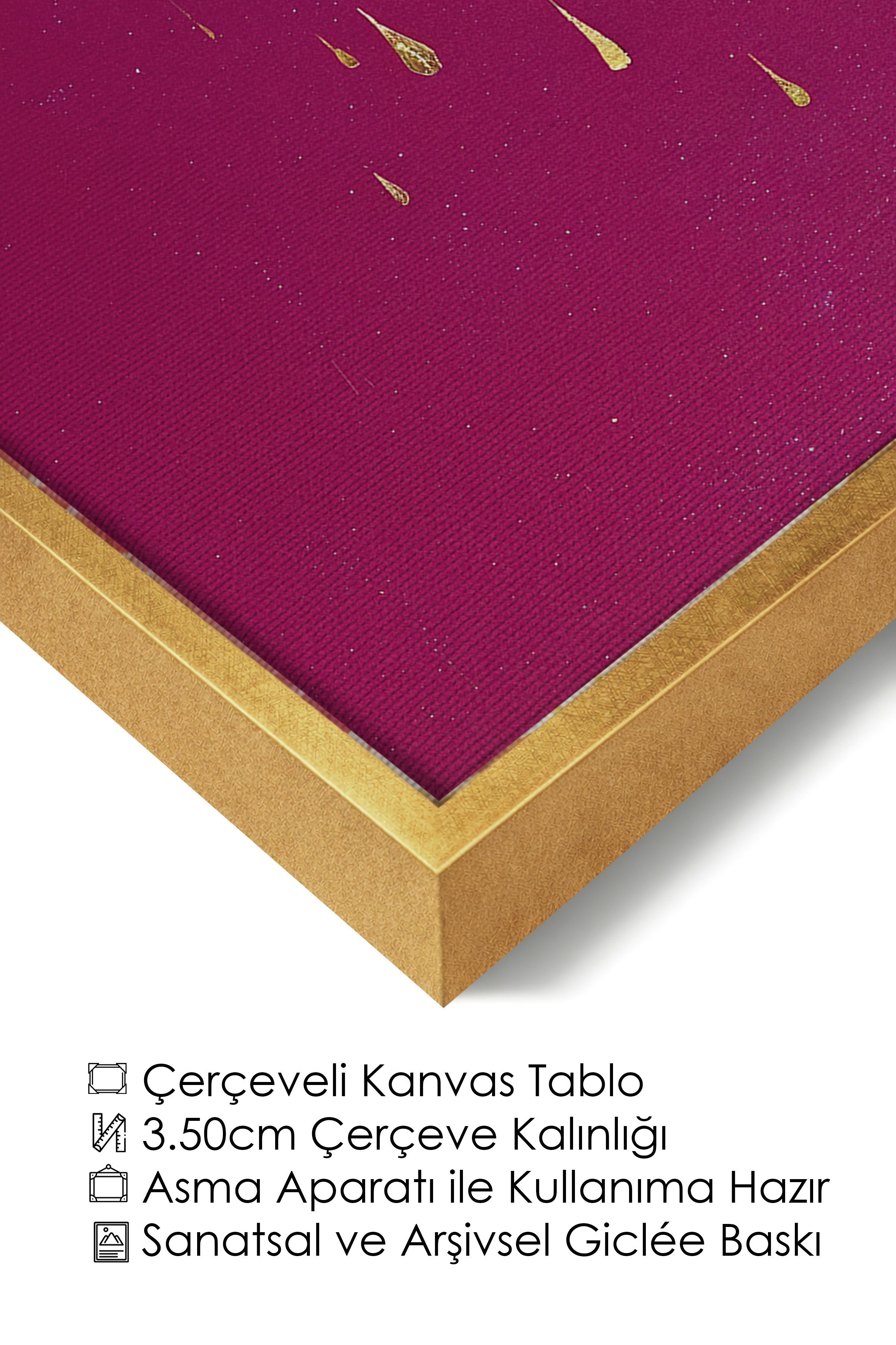 Duvar Tablosu, Lüks Gold Çerçeveli Kanvas Tablo, Ritüel Serisi, Kuş Tablo, NO:115233