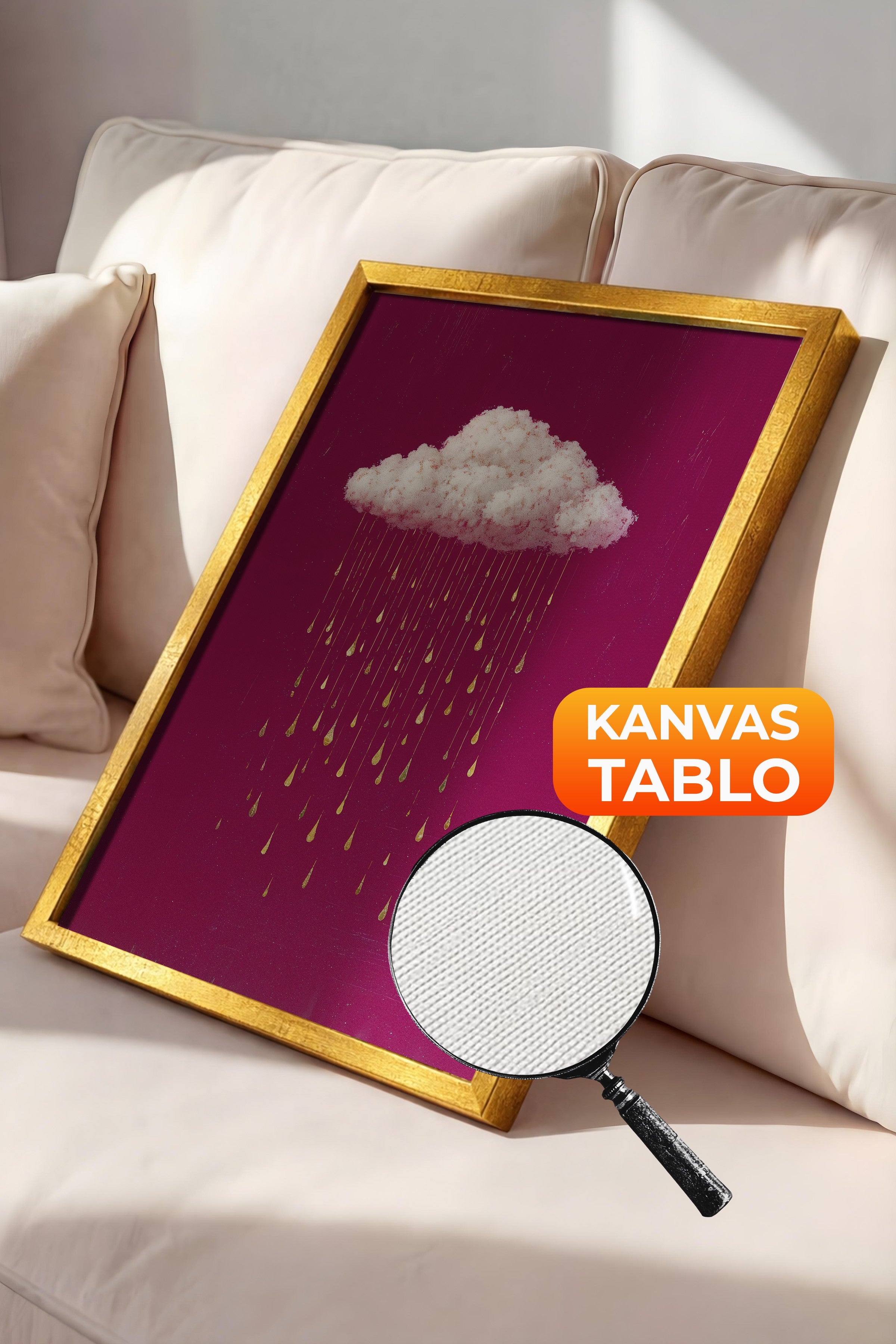 Duvar Tablosu, Lüks Gold Çerçeveli Kanvas Tablo, Ritüel Serisi, Kuş Tablo, NO:115233