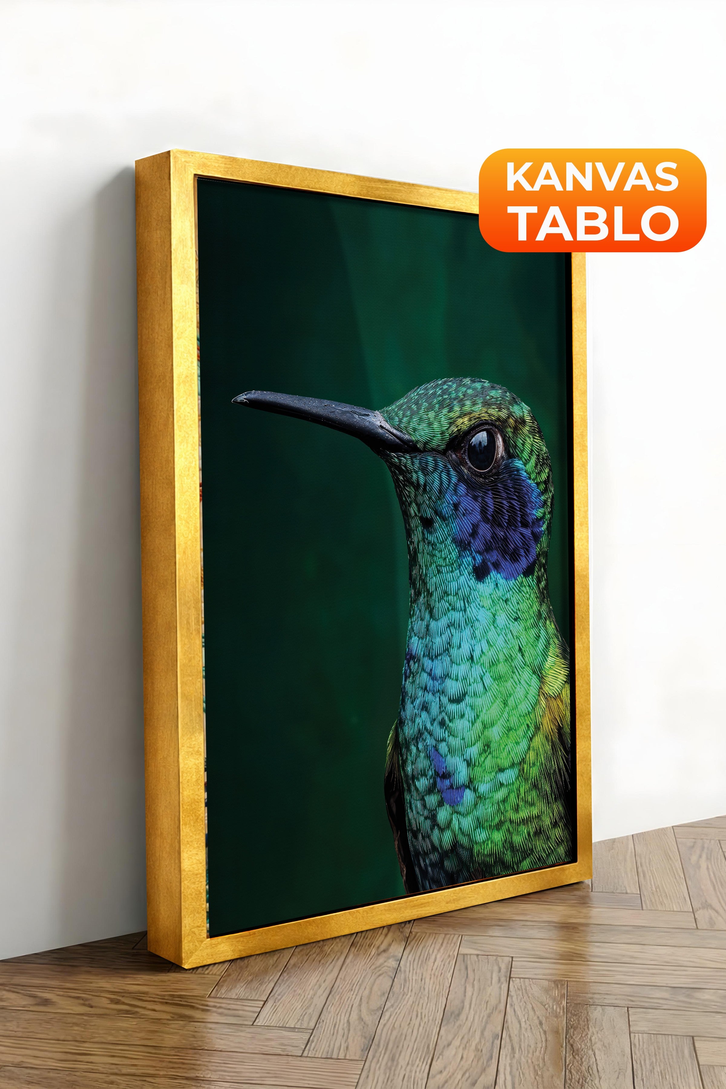Duvar Tablosu, Lüks Gold Çerçeveli Kanvas Tablo, Ritüel Serisi, Kuş Tablo, NO:115245