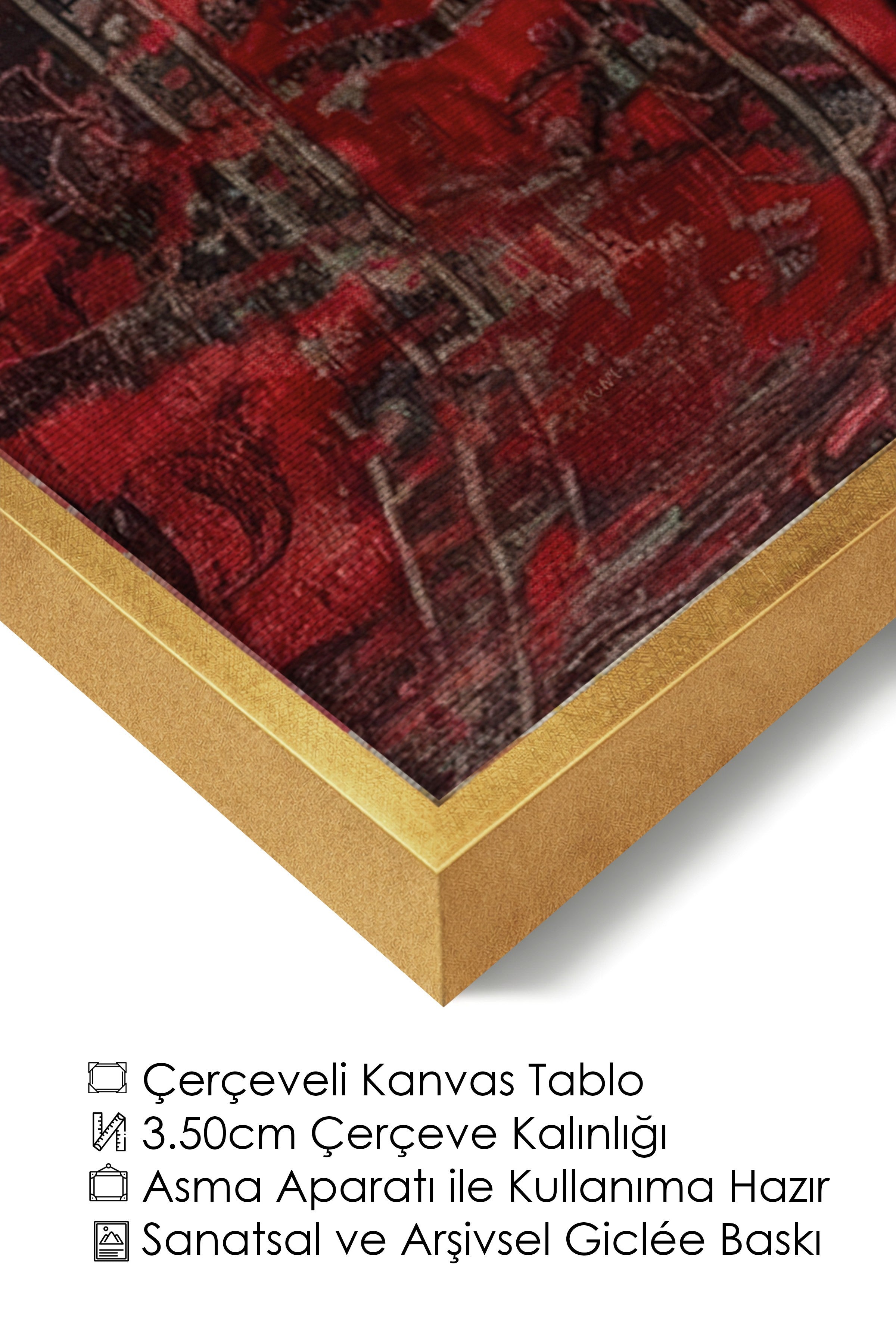Duvar Tablosu, Lüks Gold Çerçeveli Kanvas Tablo, Ritüel Serisi, Leopar Tablo, NO:115238
