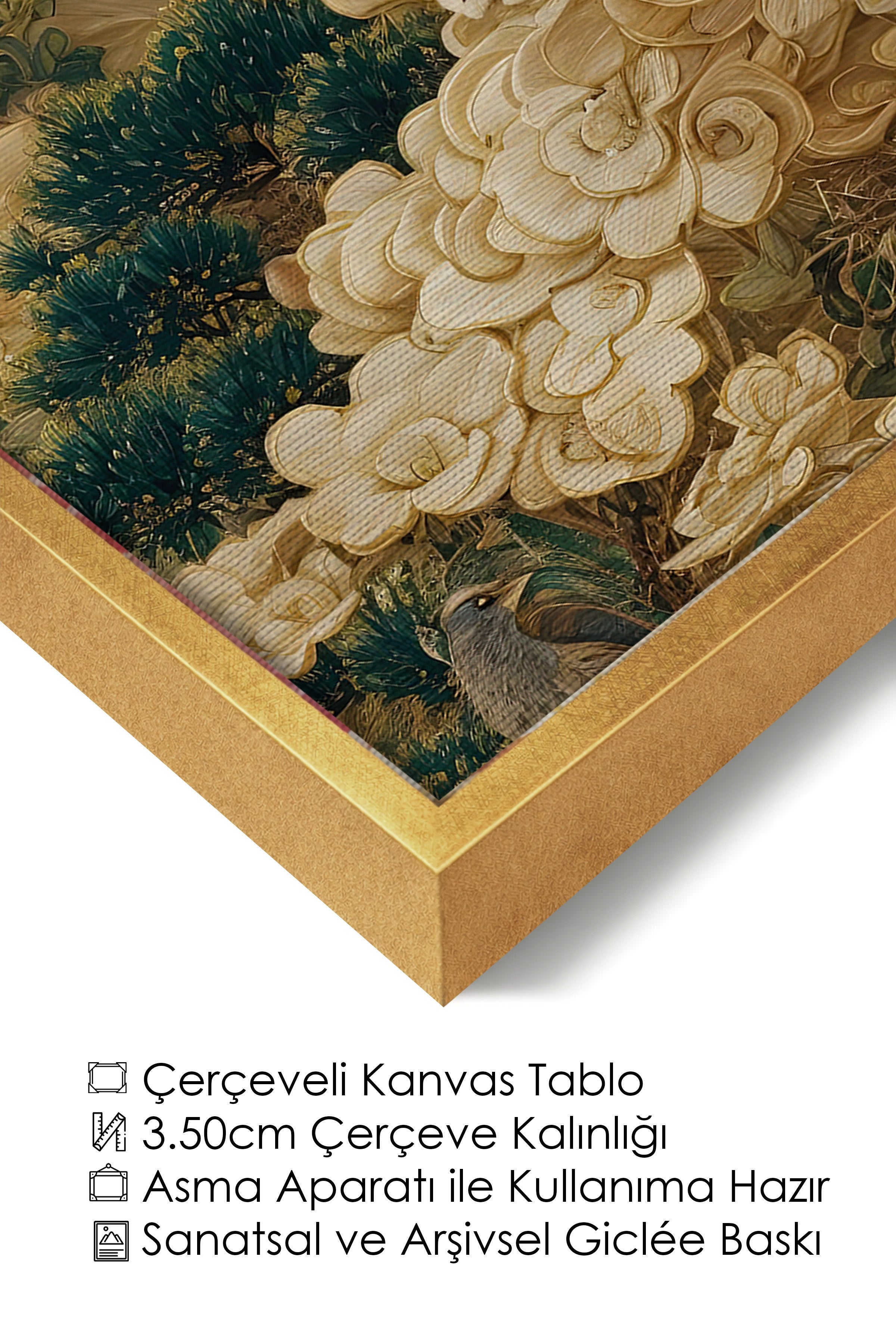 Duvar Tablosu, Lüks Gold Çerçeveli Kanvas Tablo, Ritüel Serisi, Leopar Tablo, NO:115251