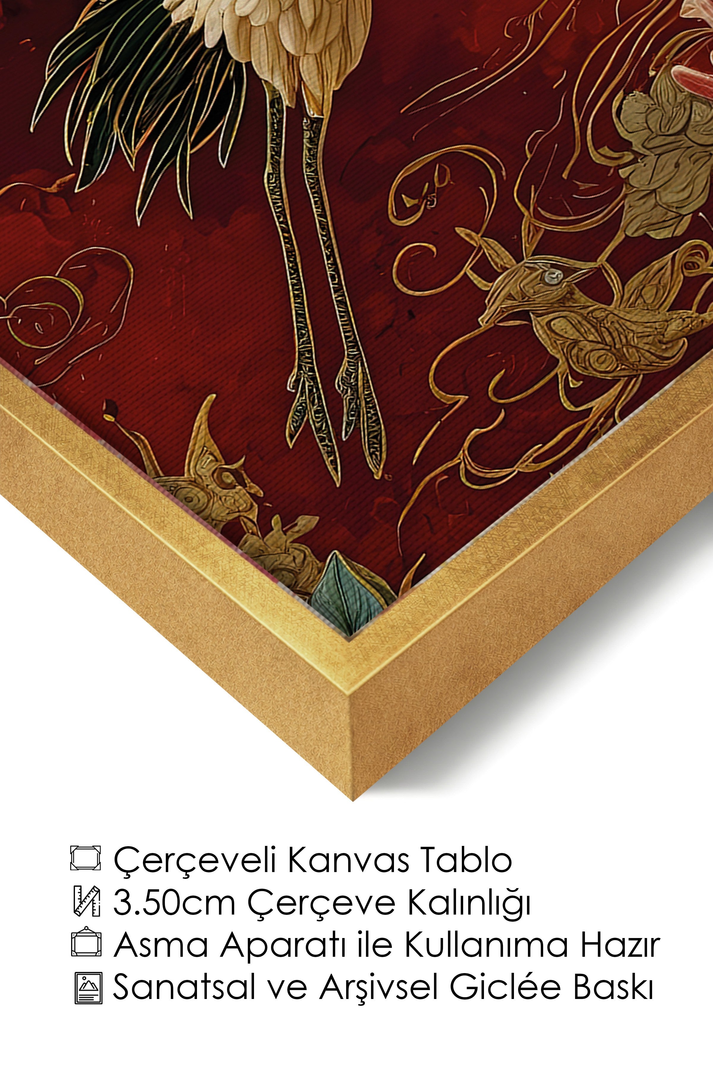 Duvar Tablosu, Lüks Gold Çerçeveli Kanvas Tablo, Ritüel Serisi, Leopar Tablo, NO:115252