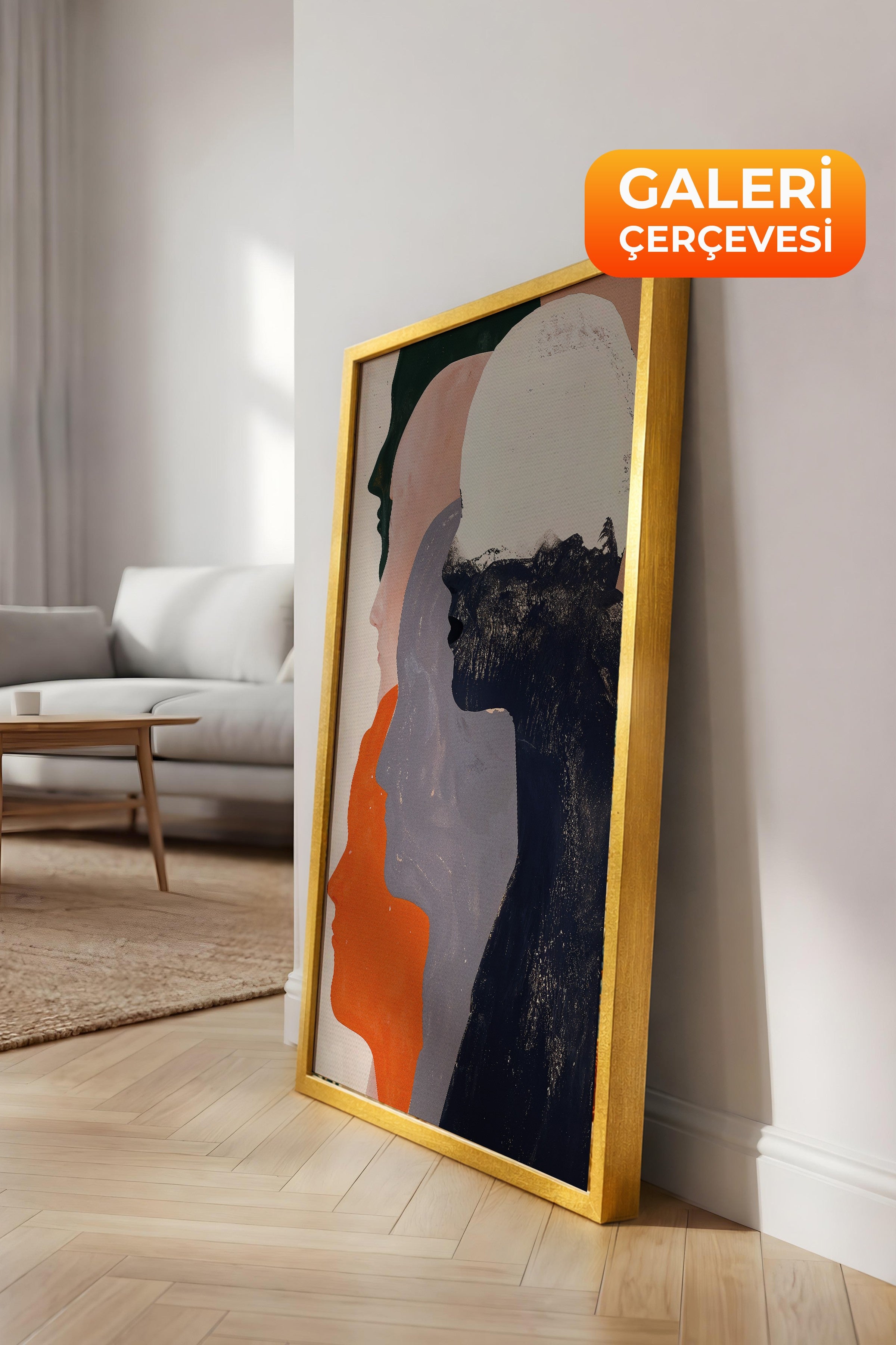 Duvar Tablosu, Lüks Gold Çerçeveli Kanvas Tablo, Ritüel Serisi, Maximalist Tablo, NO:115192