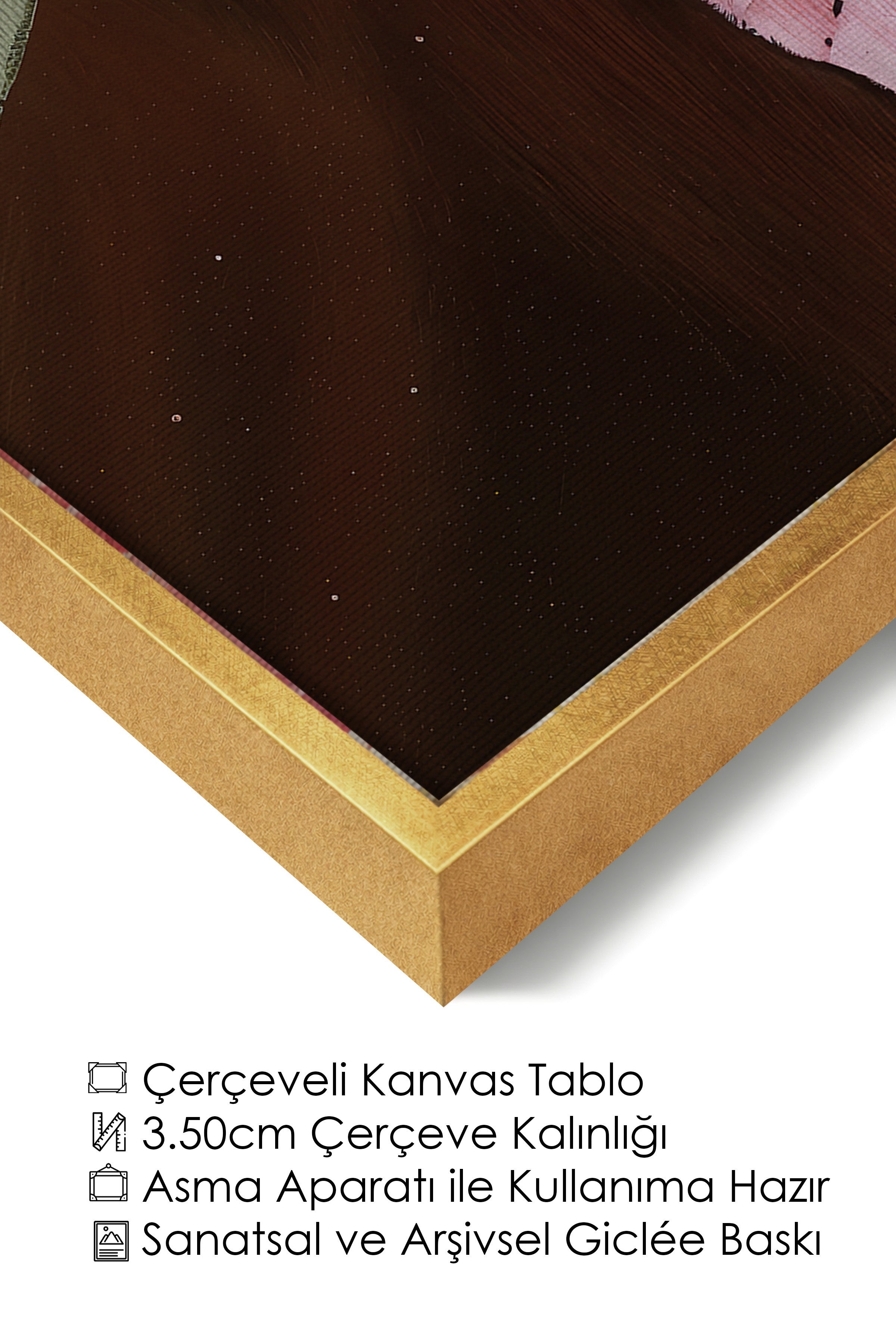 Duvar Tablosu, Lüks Gold Çerçeveli Kanvas Tablo, Ritüel Serisi, Maximalist Tablo, NO:115194