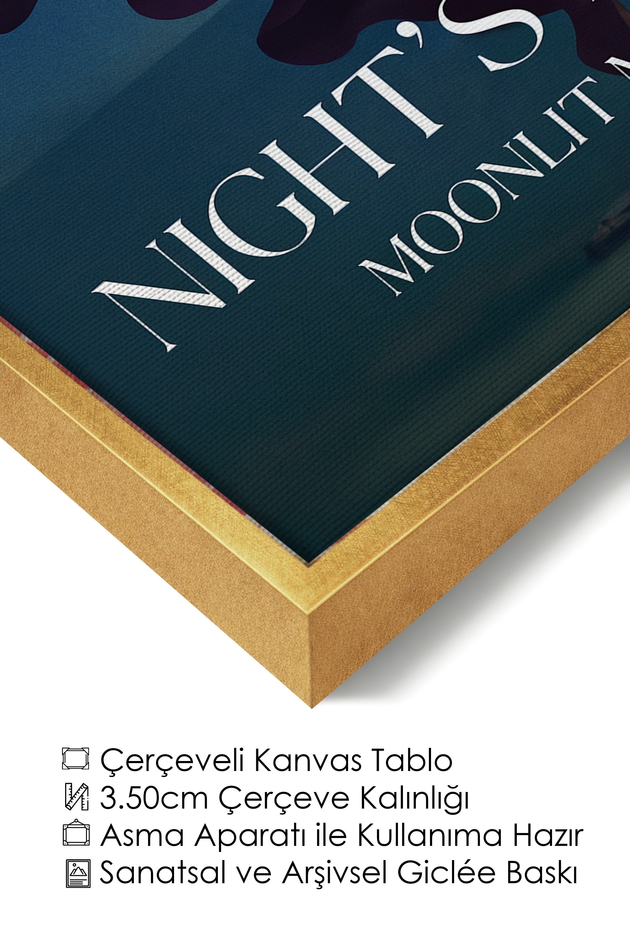 Duvar Tablosu, Lüks Gold Çerçeveli Kanvas Tablo, Ritüel Serisi, Maximalist Tablo, NO:115201