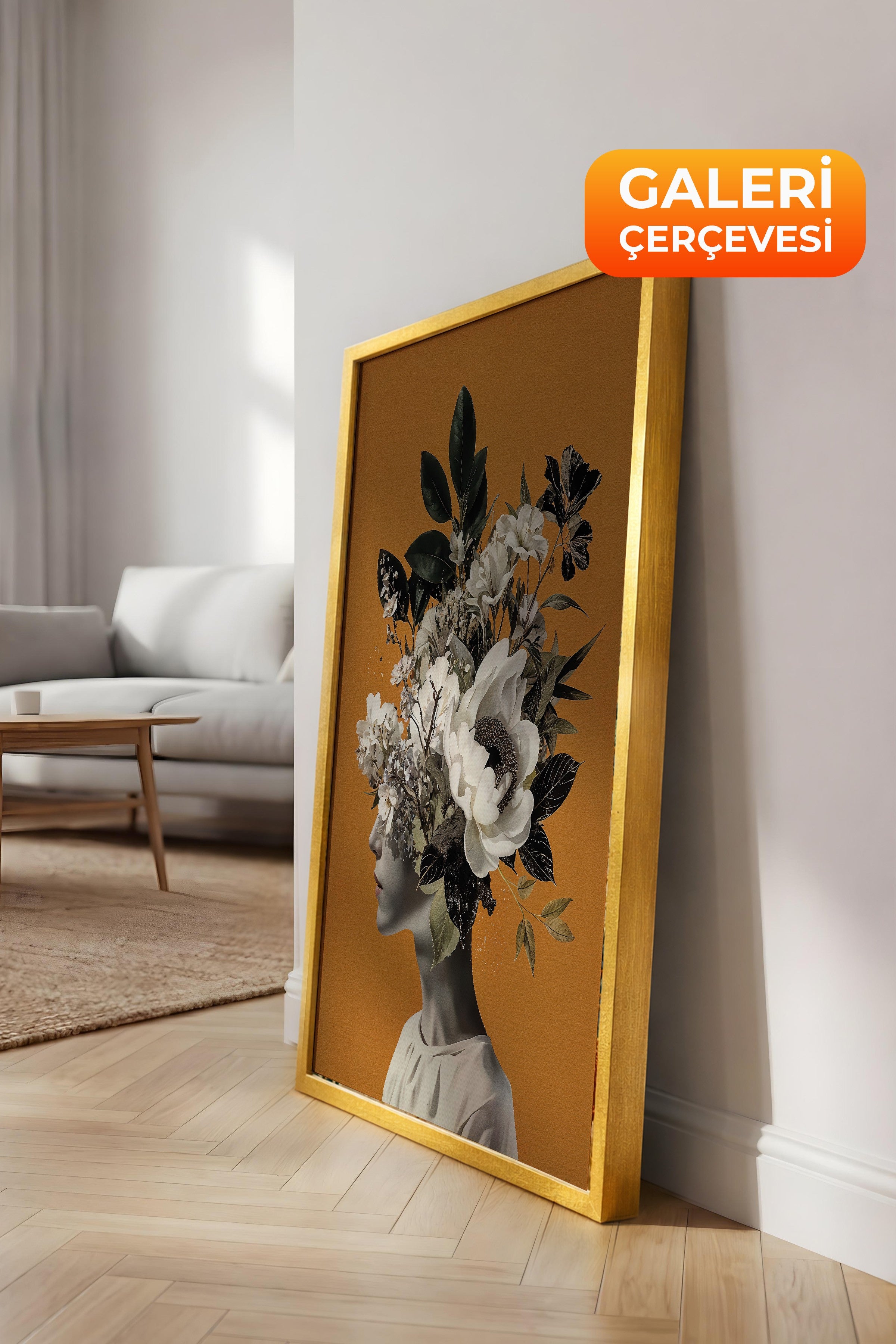 Duvar Tablosu, Lüks Gold Çerçeveli Kanvas Tablo, Ritüel Serisi, NO:115226