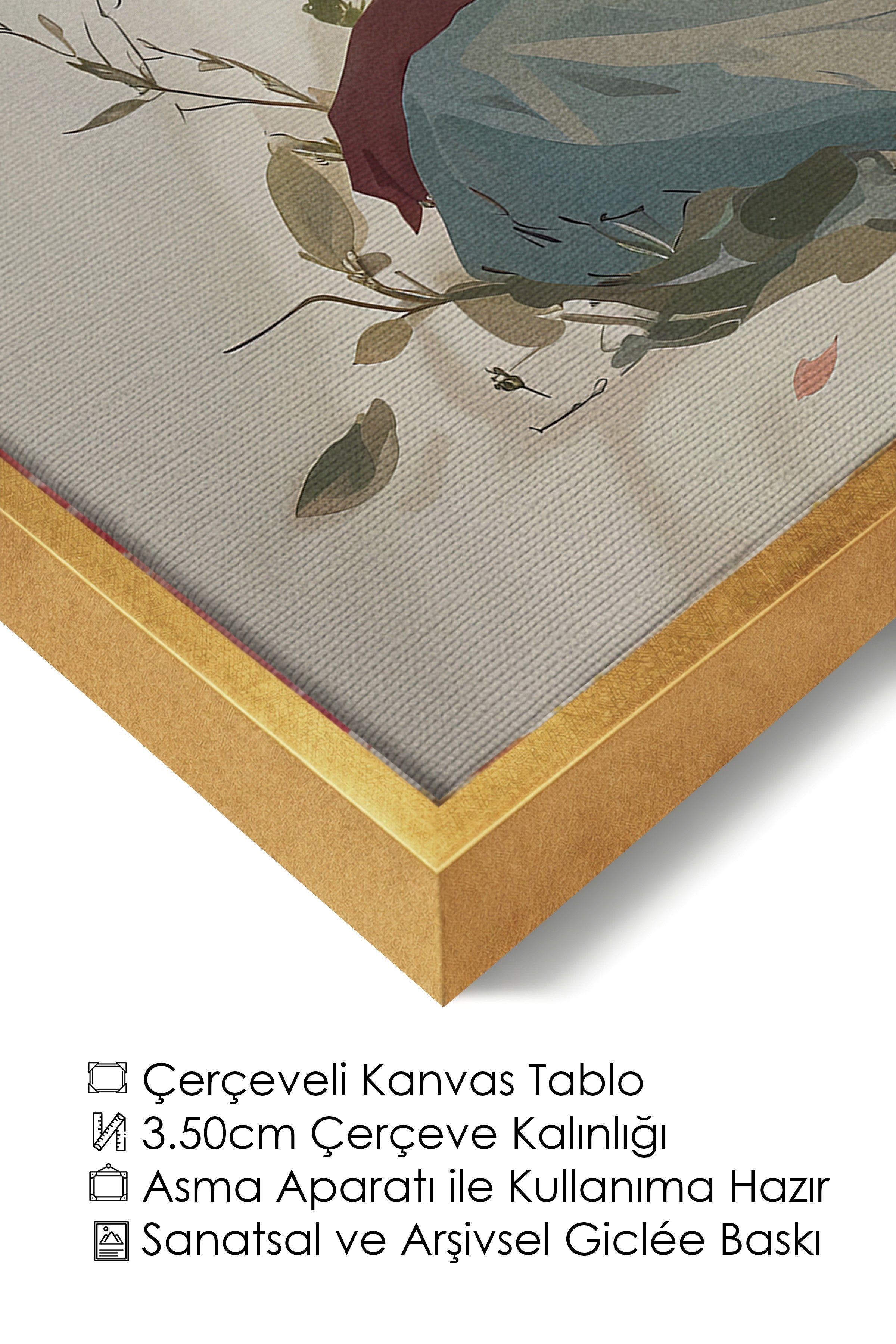 Duvar Tablosu, Lüks Gold Çerçeveli Kanvas Tablo, Ritüel Serisi, NO:115240