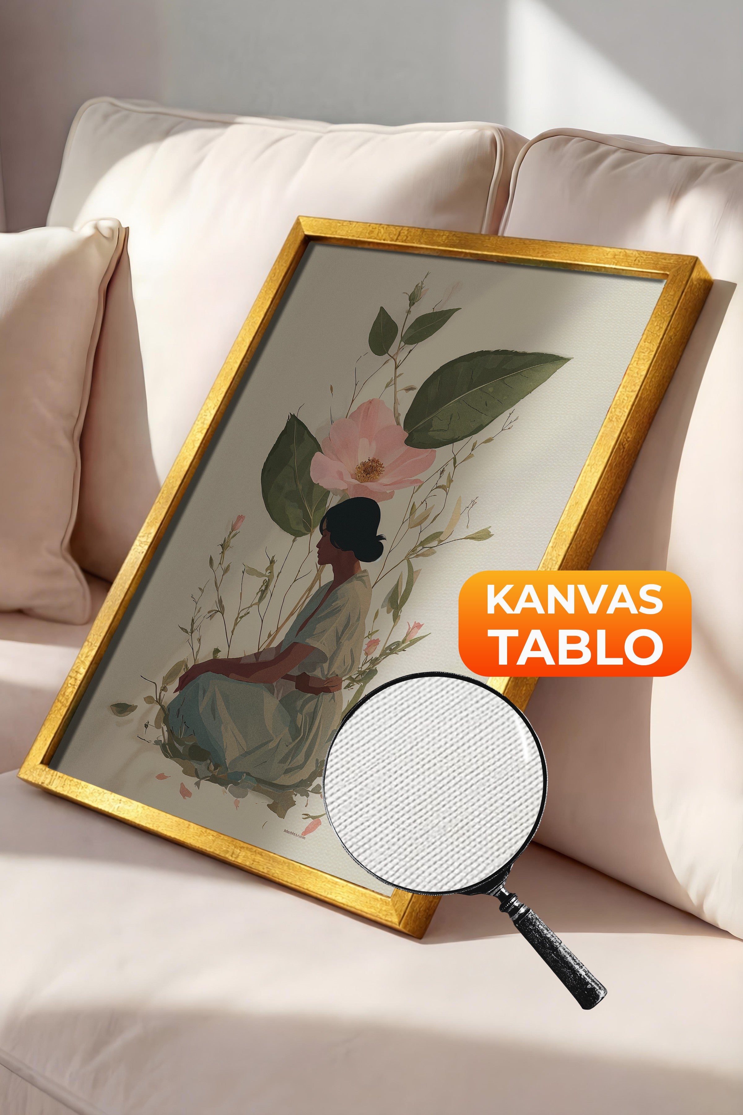 Duvar Tablosu, Lüks Gold Çerçeveli Kanvas Tablo, Ritüel Serisi, NO:115240