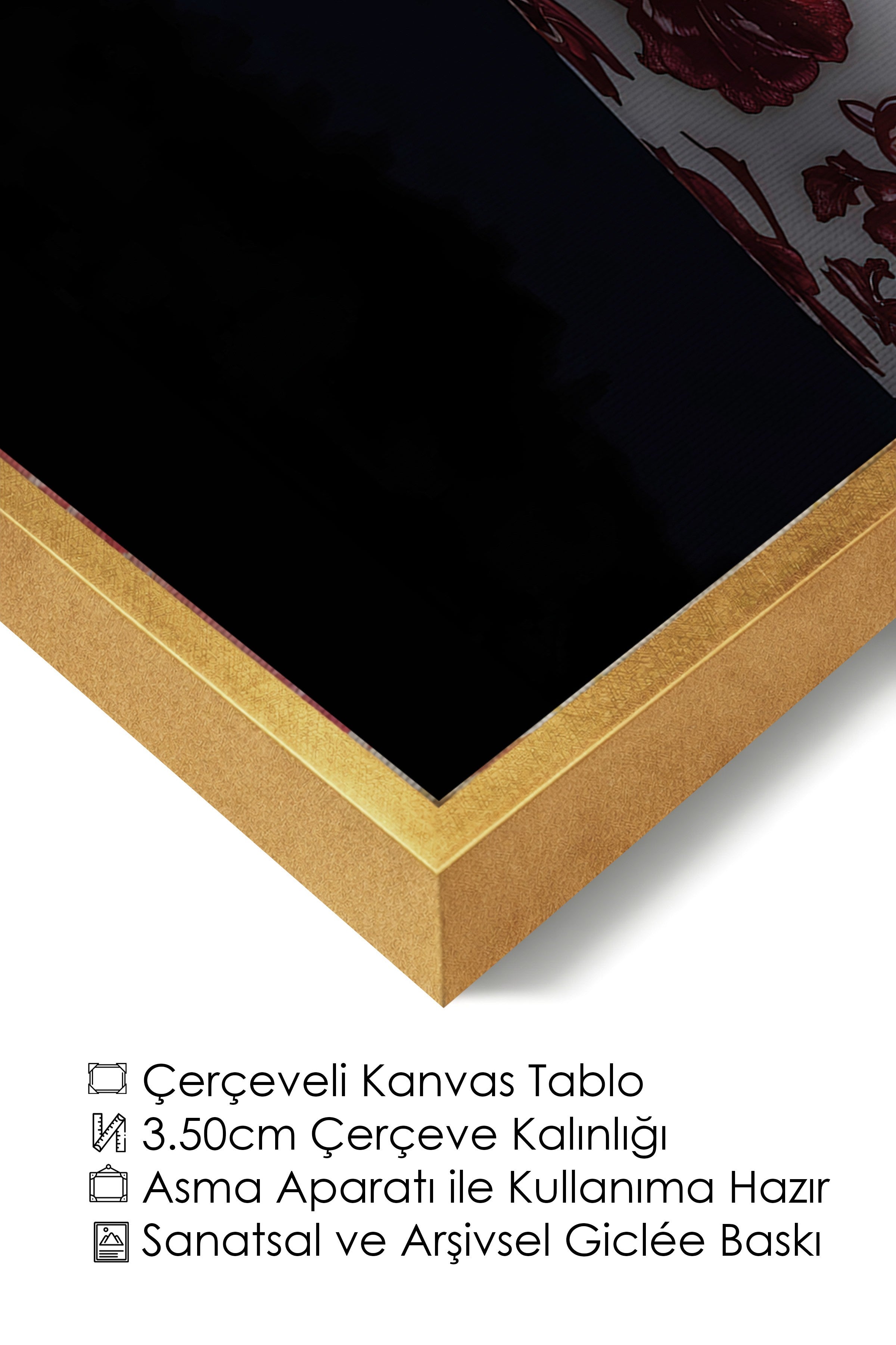Duvar Tablosu, Lüks Gold Çerçeveli Kanvas Tablo, Ritüel Serisi, Zürafa Tablo, NO:115258