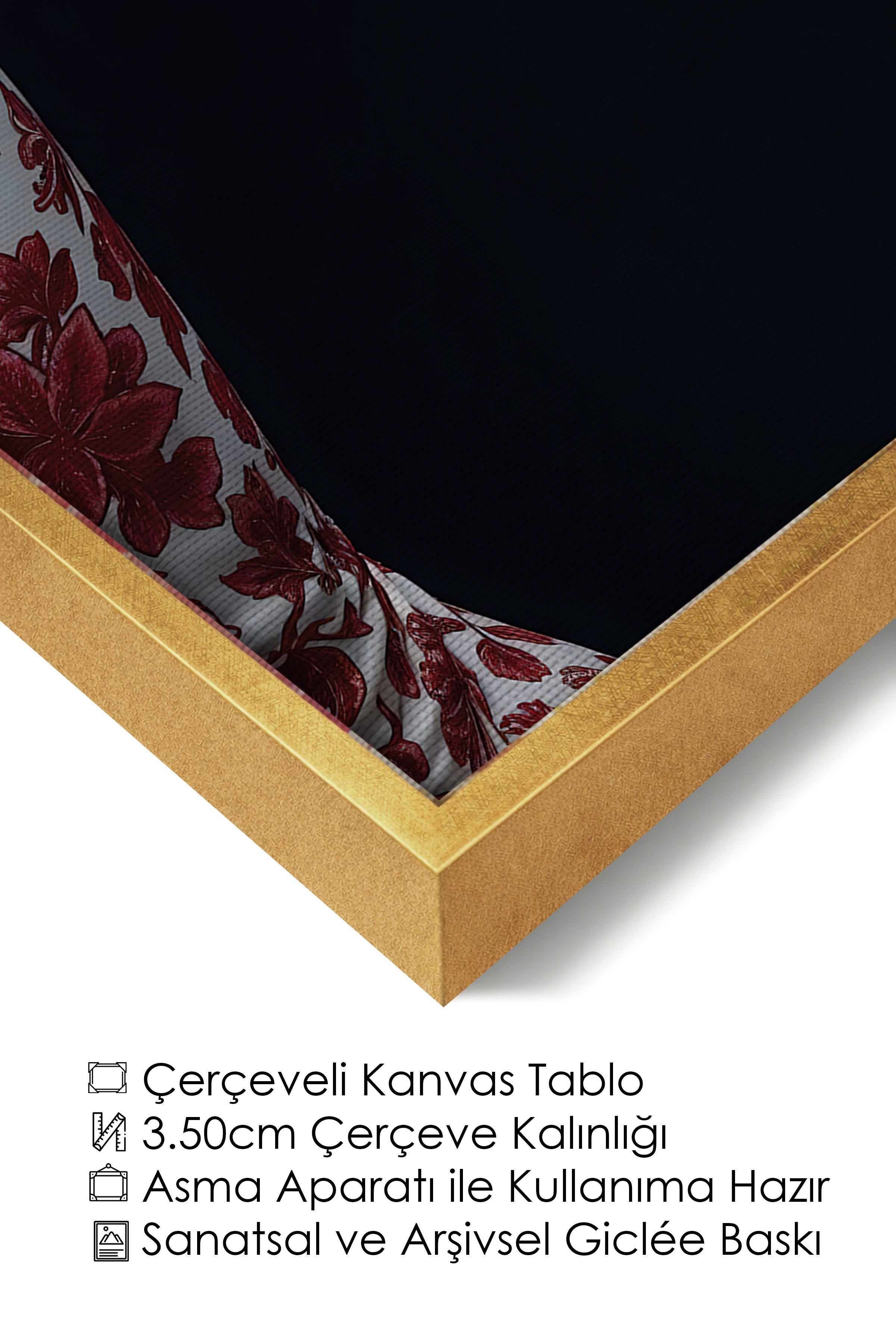 Duvar Tablosu, Lüks Gold Çerçeveli Kanvas Tablo, Ritüel Serisi, Zürafa Tablo, NO:115260