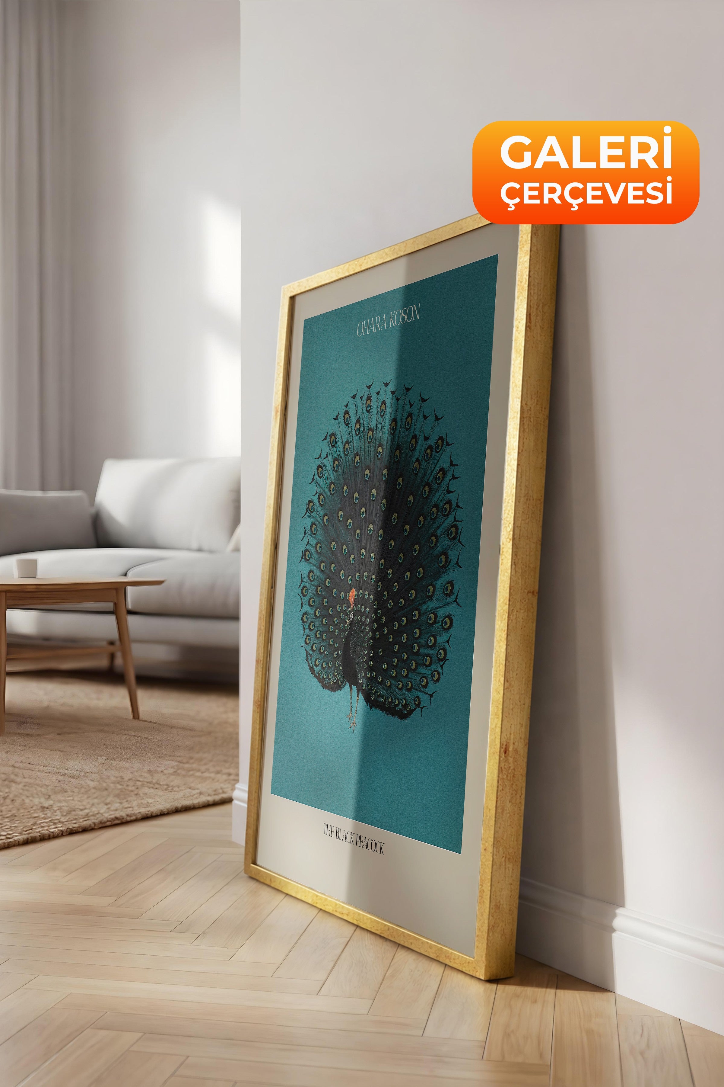 Duvar Tablosu, Lüks Gold Çerçeveli Tablo ve Poster, Ritüel Serisi, Kuş Tablo, NO:115211