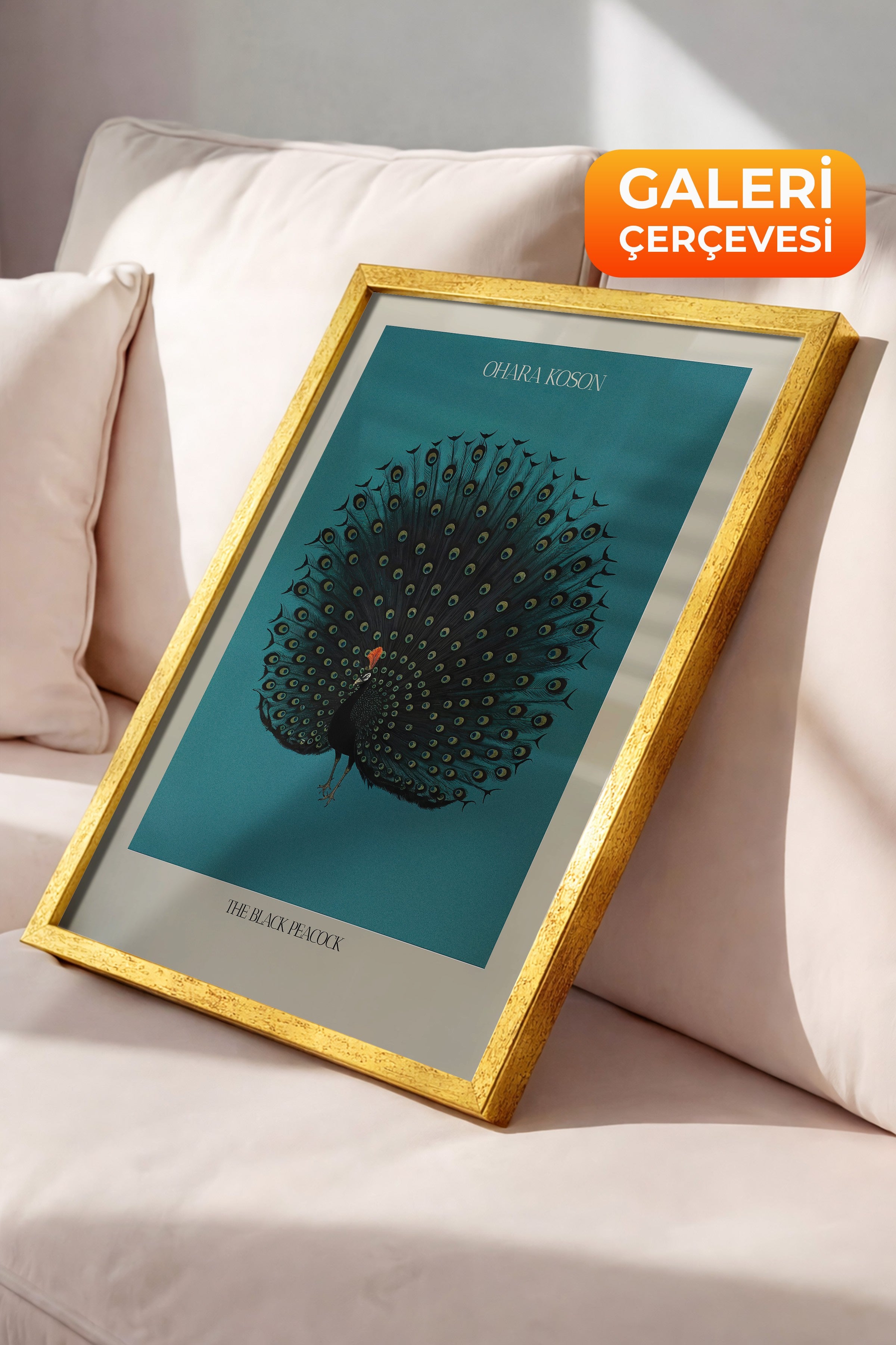 Duvar Tablosu, Lüks Gold Çerçeveli Tablo ve Poster, Ritüel Serisi, Kuş Tablo, NO:115211