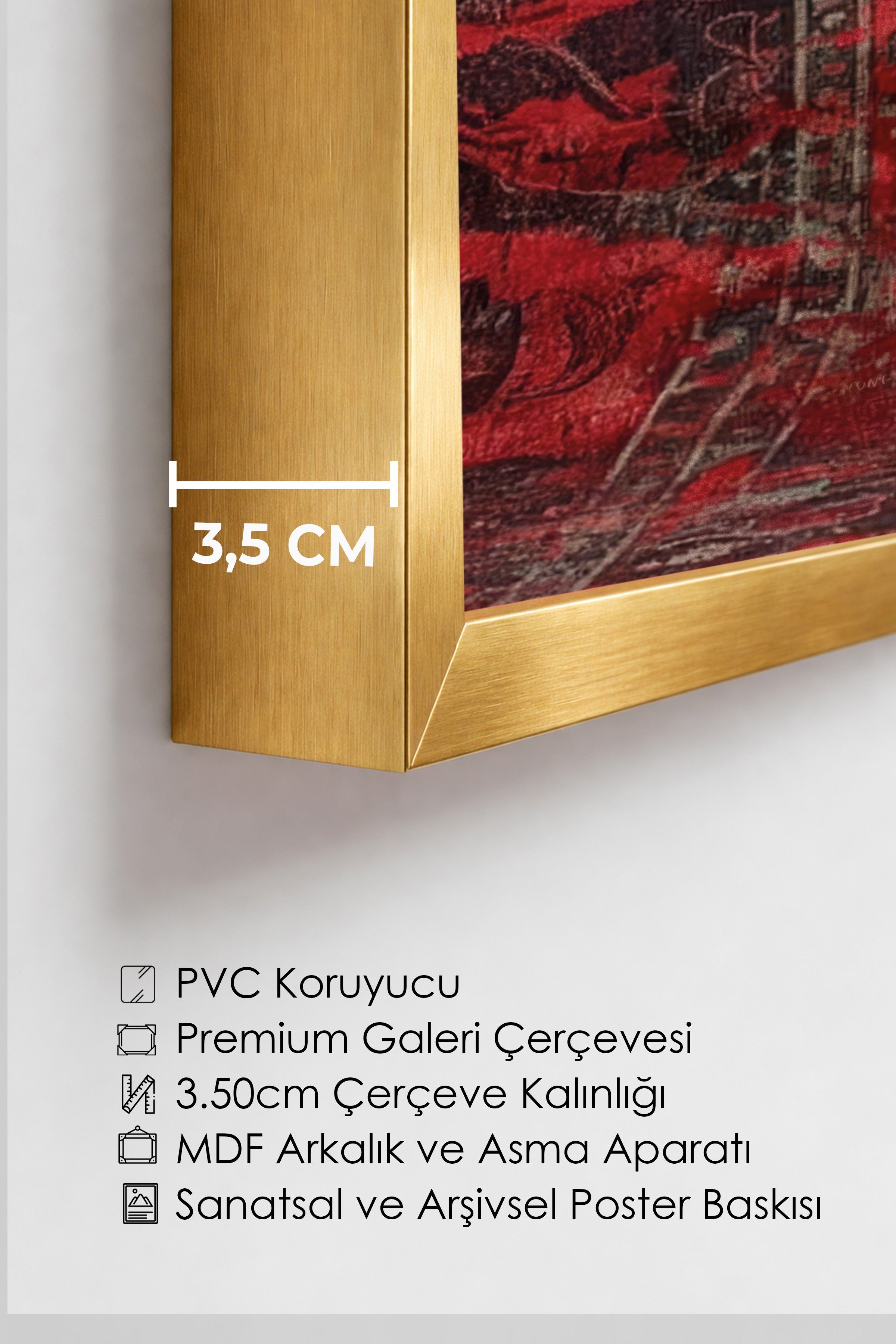Duvar Tablosu, Lüks Gold Çerçeveli Tablo ve Poster, Ritüel Serisi, Leopar Tablo, NO:115238