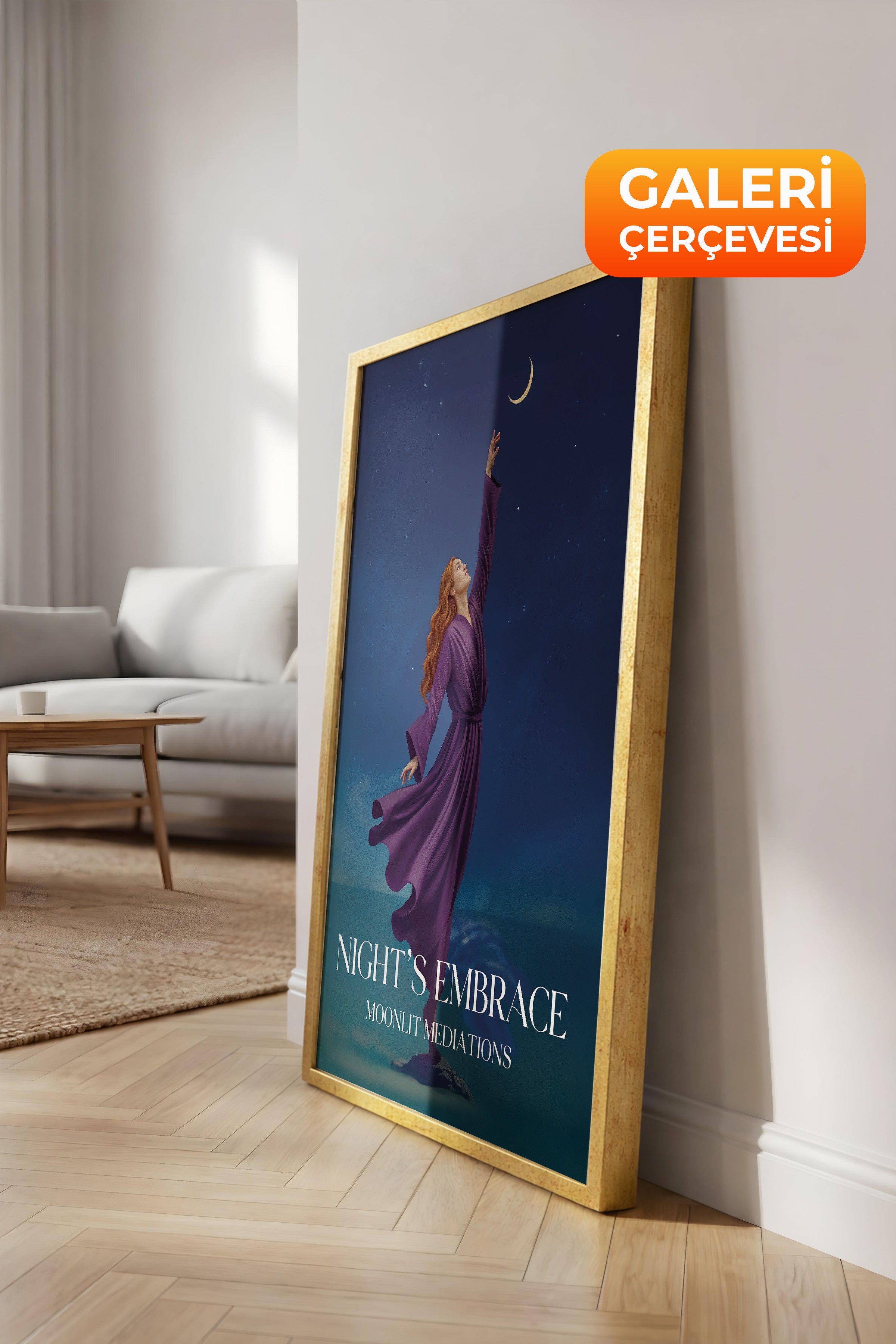 Duvar Tablosu, Lüks Gold Çerçeveli Tablo ve Poster, Ritüel Serisi, Maximalist Tablo, NO:115201
