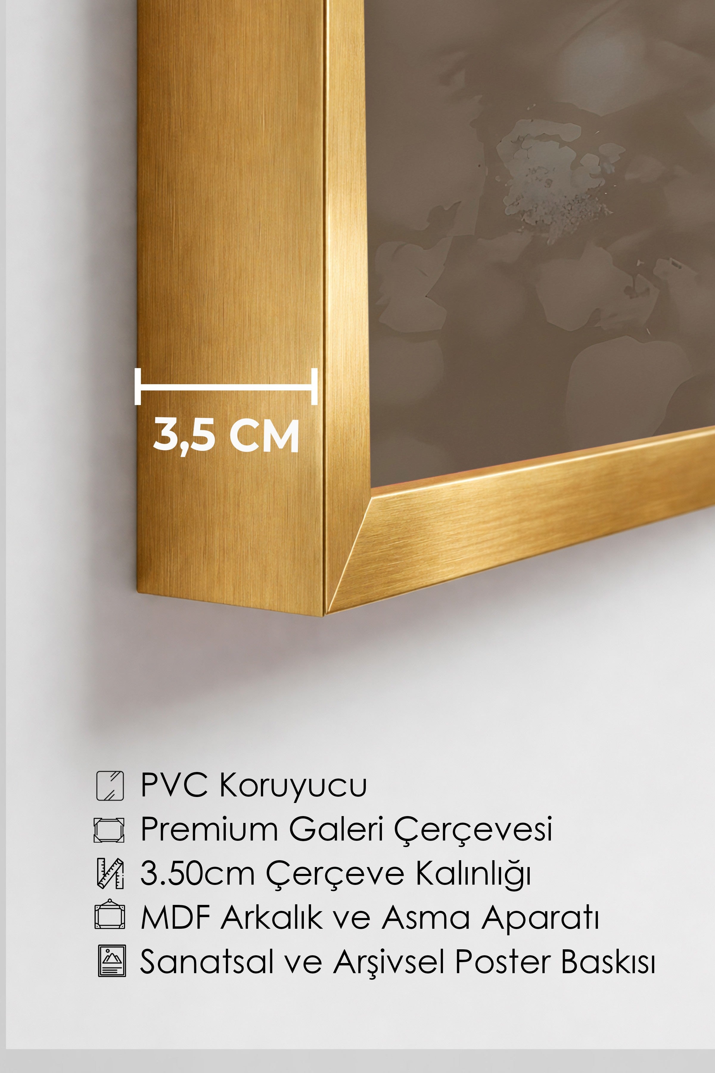 Duvar Tablosu, Lüks Gold Çerçeveli Tablo ve Poster, Ritüel Serisi, Zürafa Tablo, NO:115257