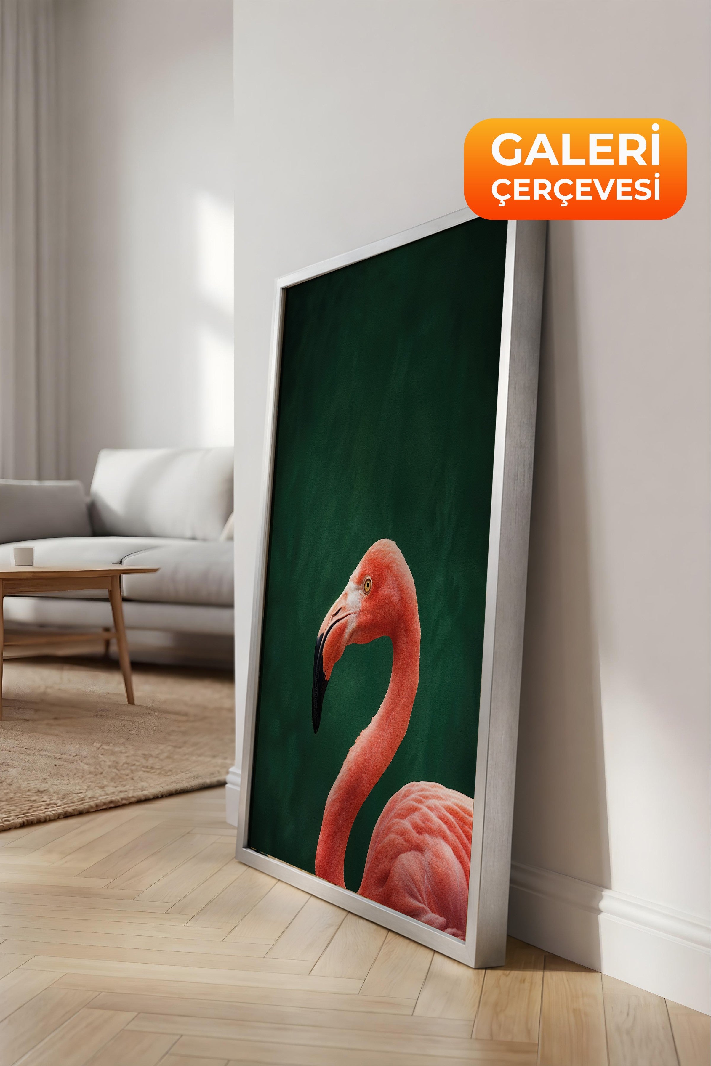 Duvar Tablosu, Lüks Gümüş Çerçeveli Kanvas Tablo, Ritüel Serisi, Kuş Tablo, NO:115198