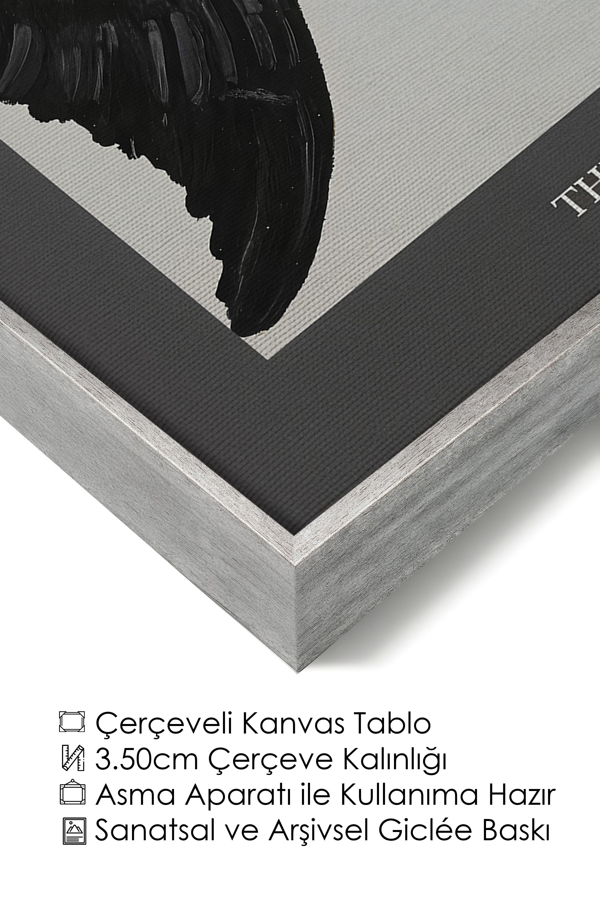 Duvar Tablosu, Lüks Gümüş Çerçeveli Kanvas Tablo, Ritüel Serisi, Kuş Tablo, NO:115208