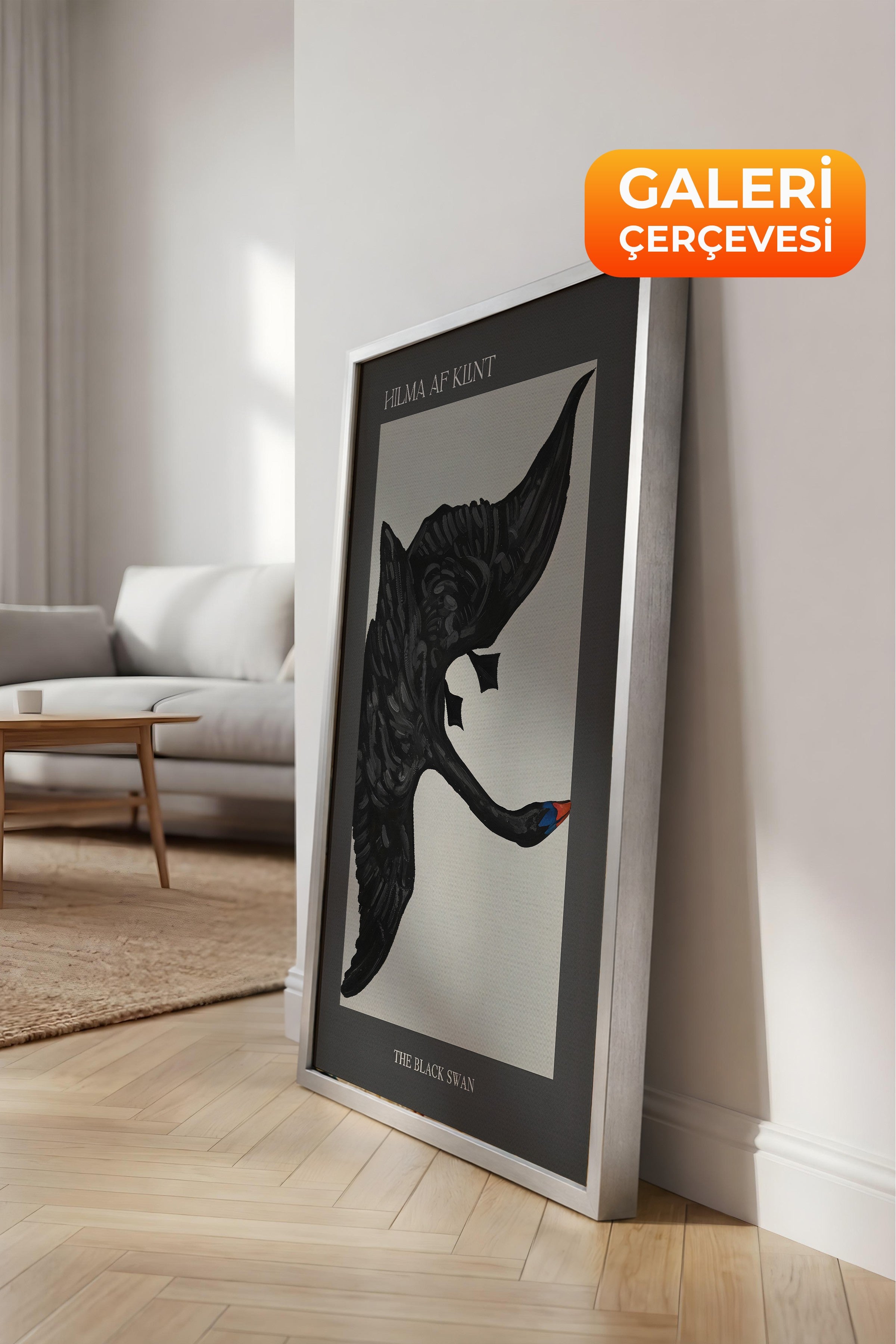 Duvar Tablosu, Lüks Gümüş Çerçeveli Kanvas Tablo, Ritüel Serisi, Kuş Tablo, NO:115208